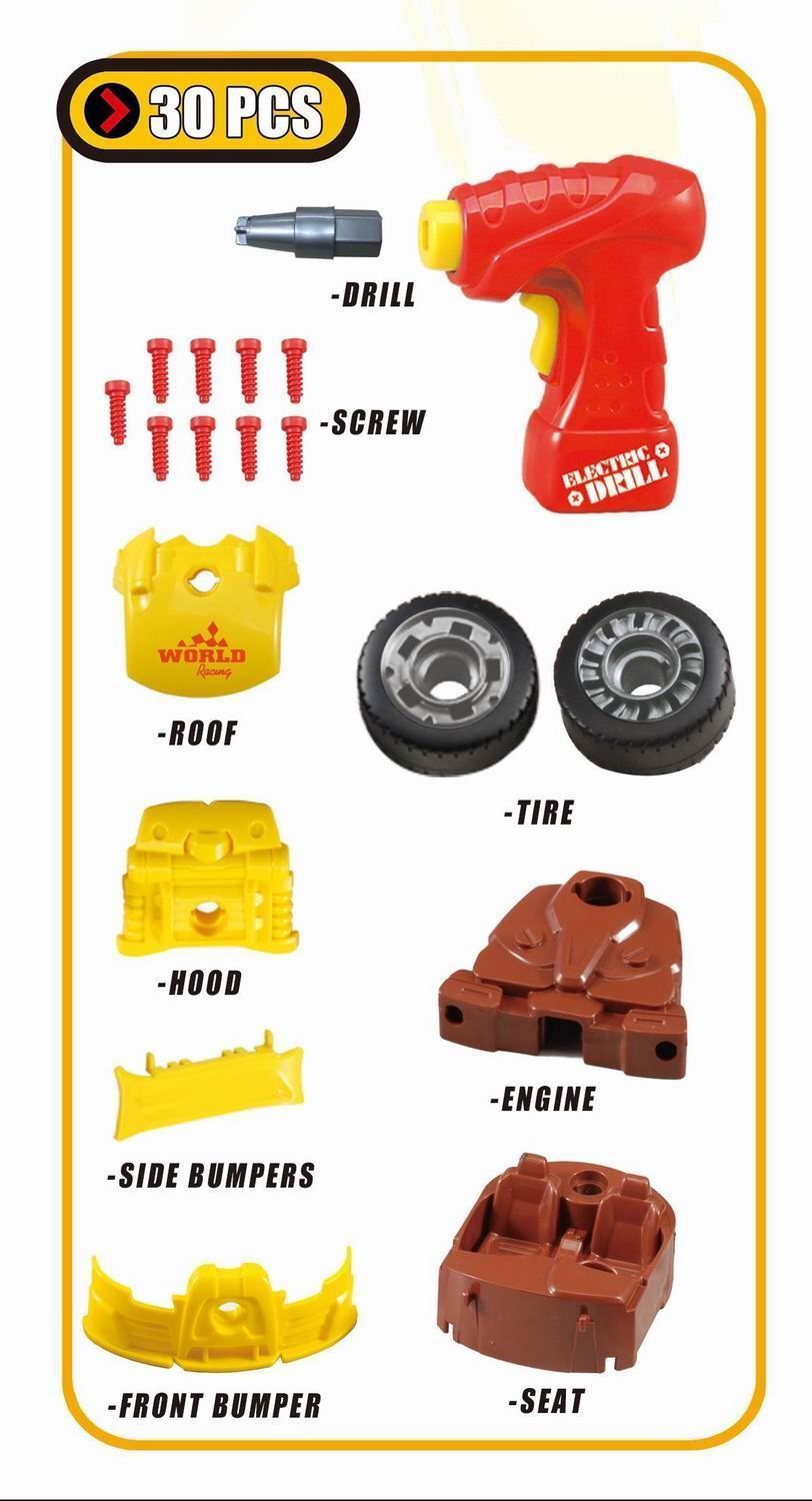 SOKA Take Apart Racing Car STEM Kit with Drill, Screws and Parts