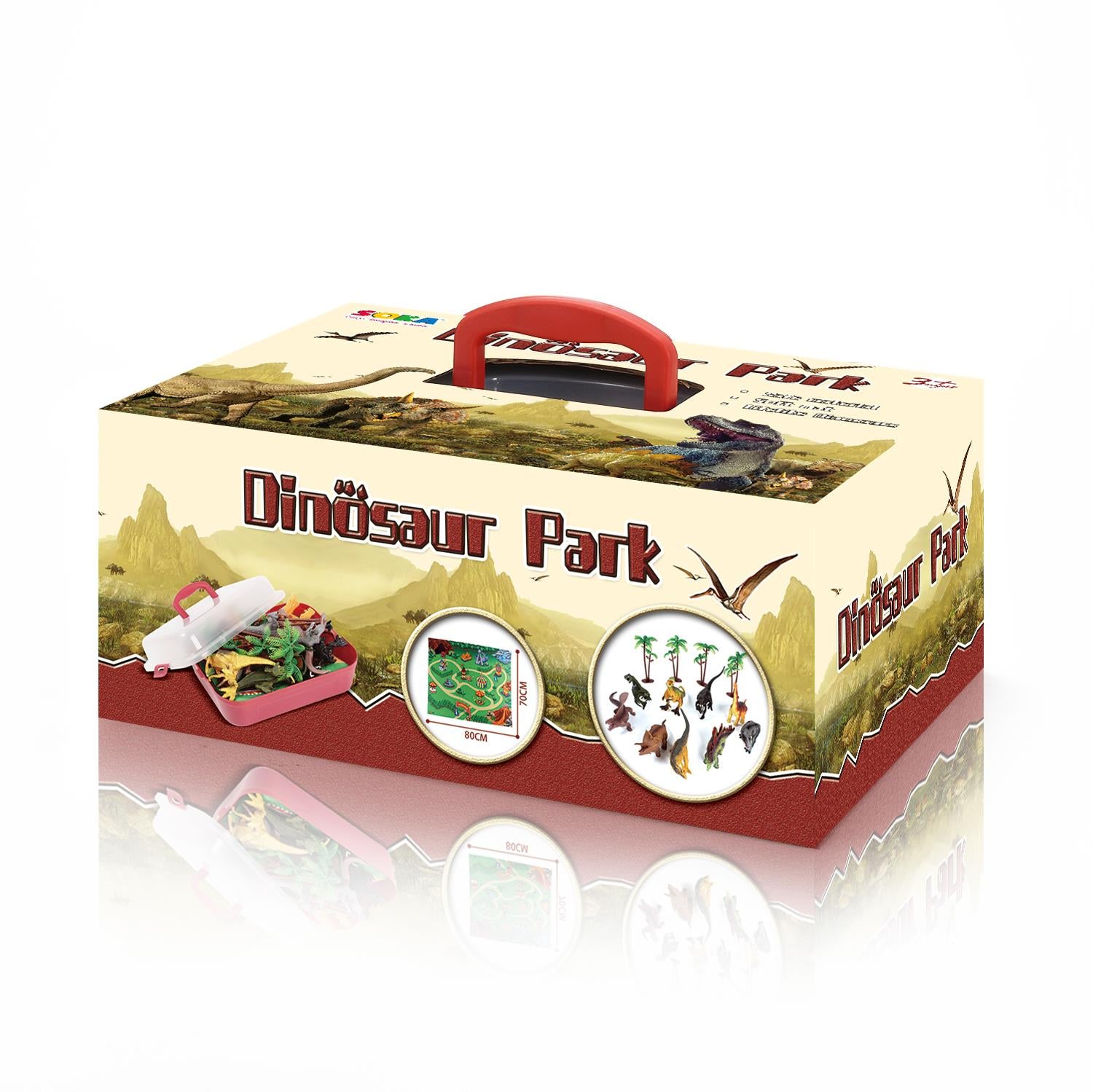 SOKA 9-Piece Dinosaur Action Figure Playset with Playmat