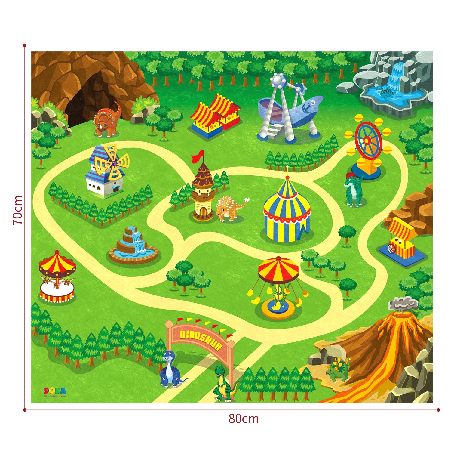 SOKA 9-Piece Dinosaur Action Figure Playset with Playmat