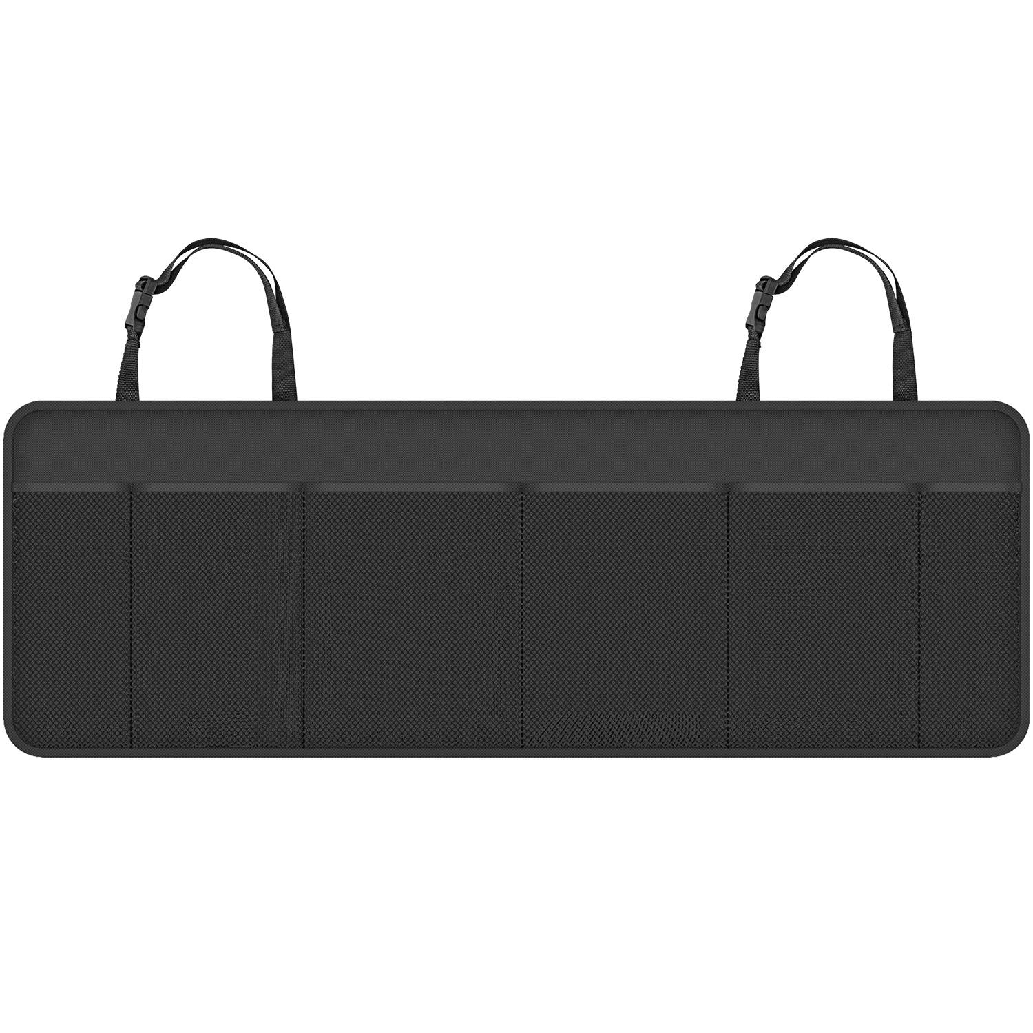 Vinsani Hanging Car Boot Organiser Black with Multi Mesh Pockets