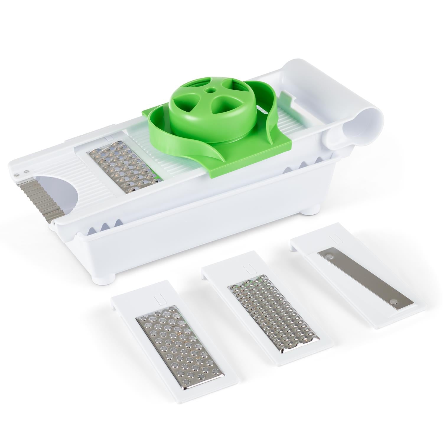 Vinsani 6 in 1 Grater with 5 Interchangeable Inserts, Food Holder and Blade Storage
