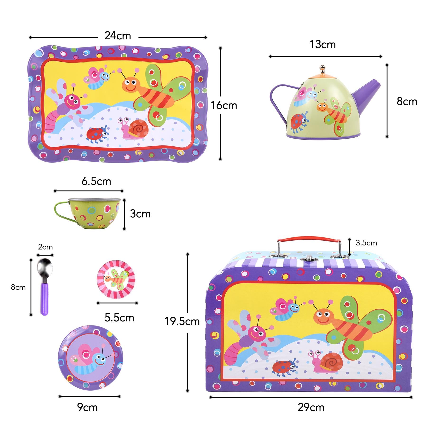 SOKA Kids Tea Party Play Set with Cute Colourful Illustrations