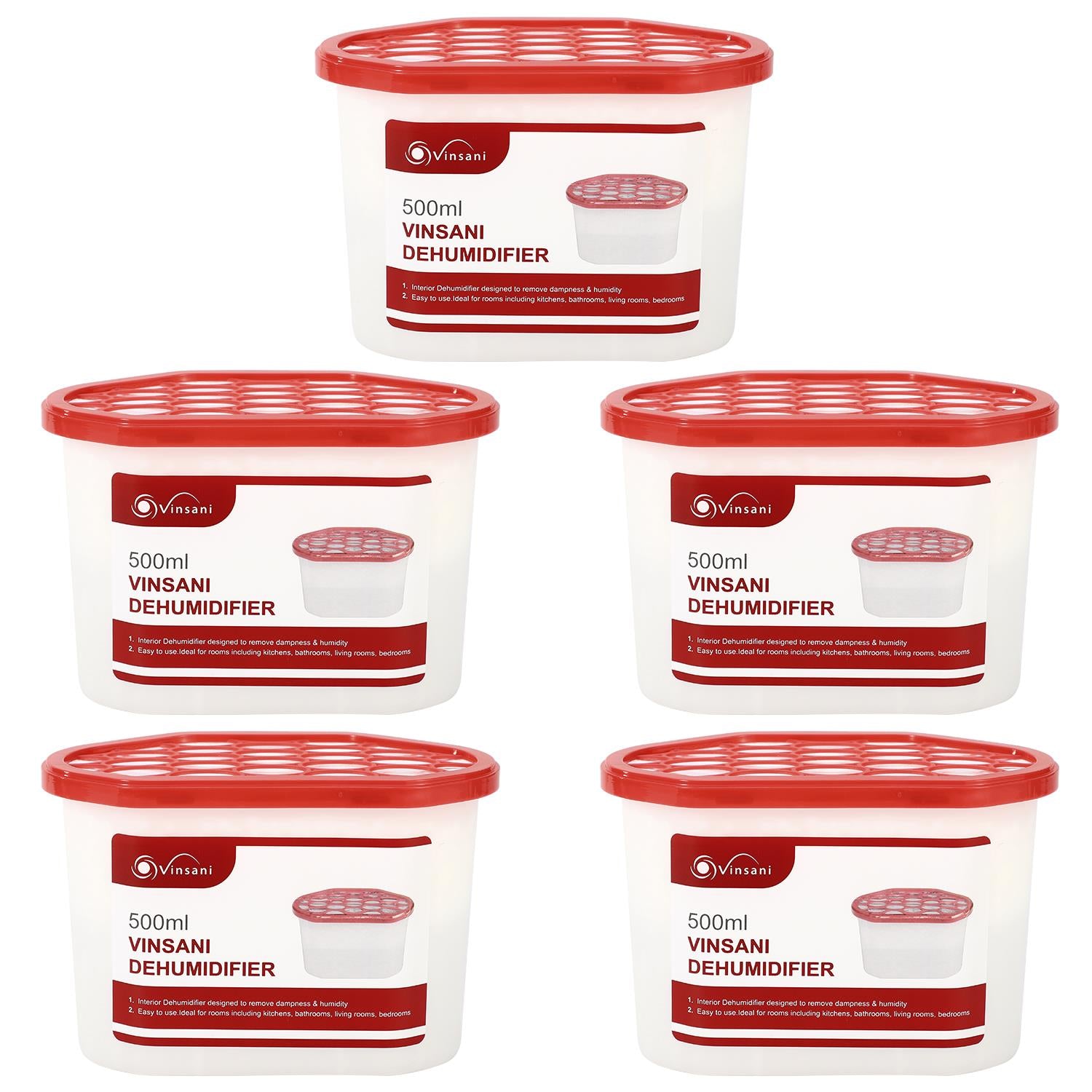 Vinsani 5 Pack Dehumidifier Moisture Absorbers