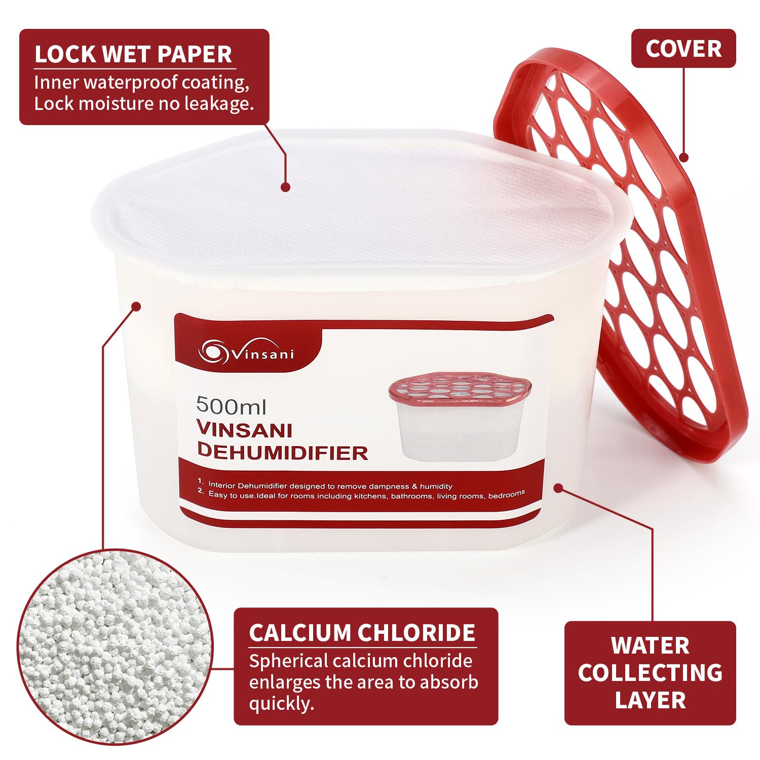 Vinsani 5 Pack Dehumidifier Moisture Absorbers