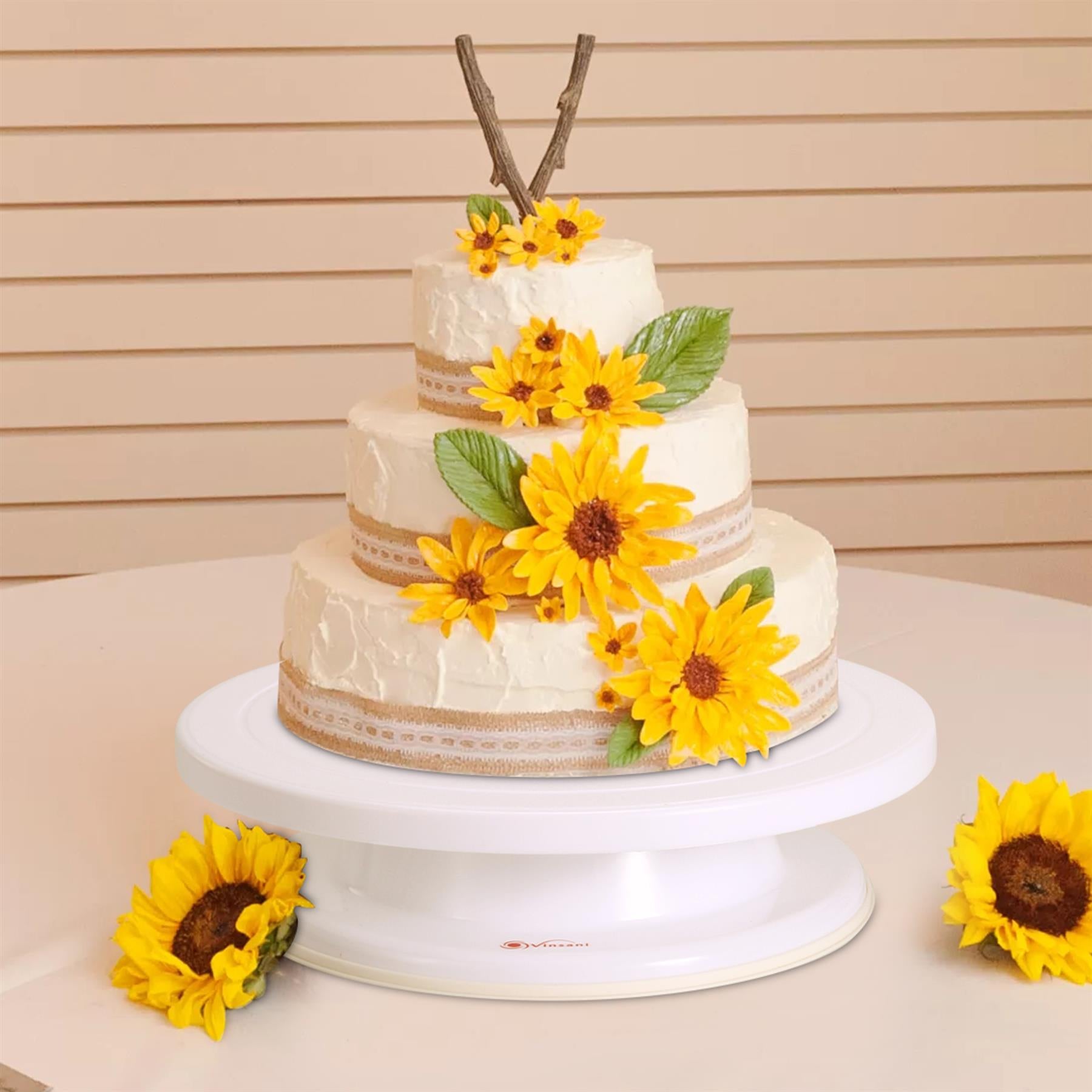 Vinsani Multi-Purpose Rotating Cake Turntable with 360-Degree Access for Decorating Cakes, Pastries and Cupcakes