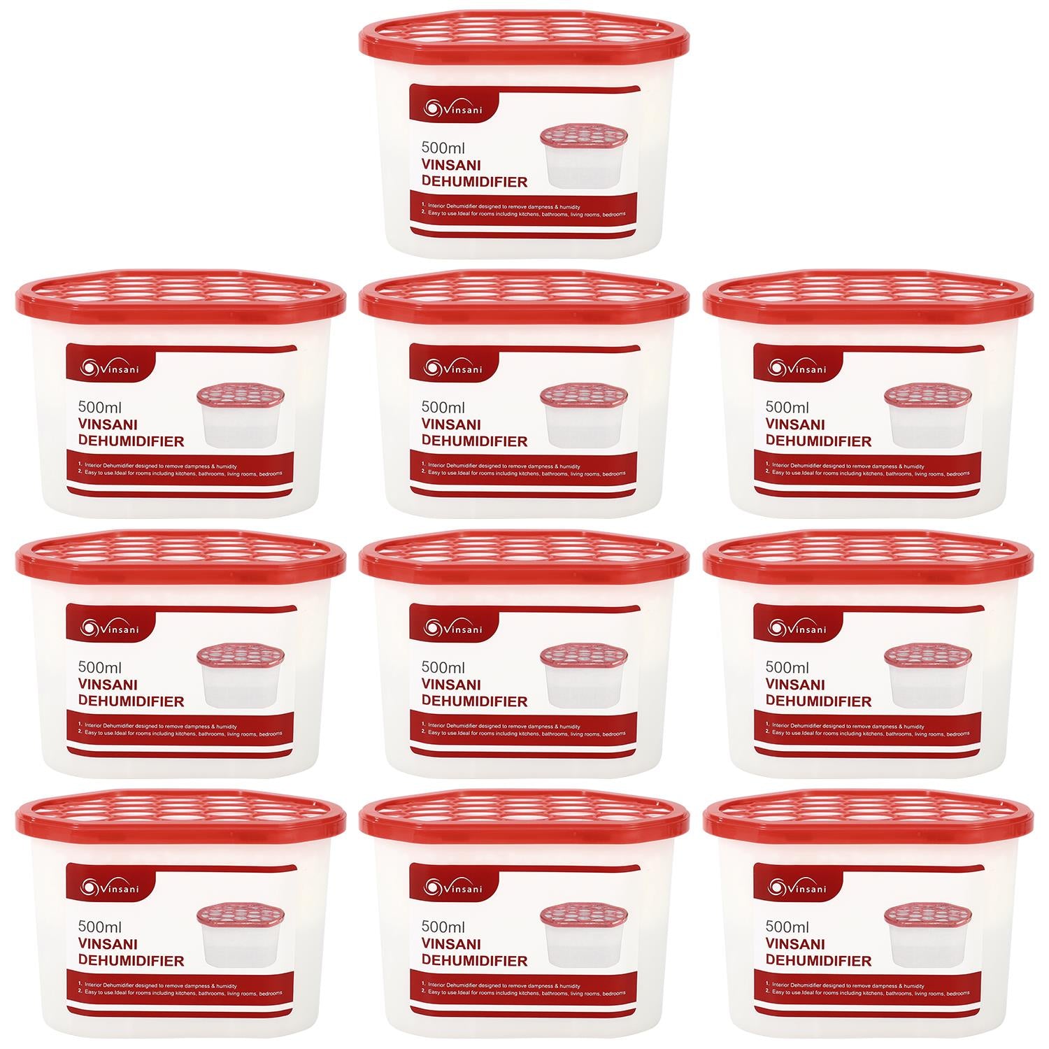 Vinsani 10 Pack Dehumidifier Moisture Absorbers for Damp Rooms