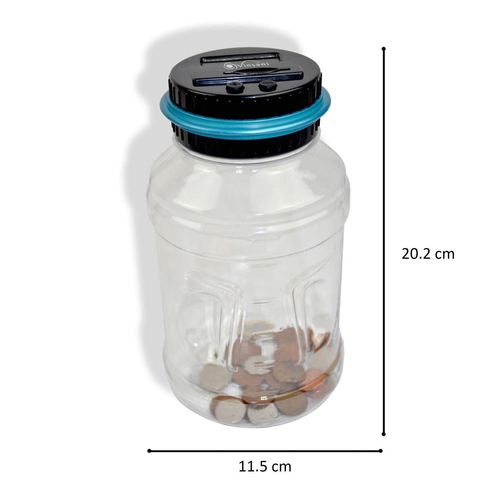 Vinsani Digital Coin Counting Money Jar, UK Coin Bank, LCD Screen, 1.8L Large Capacity