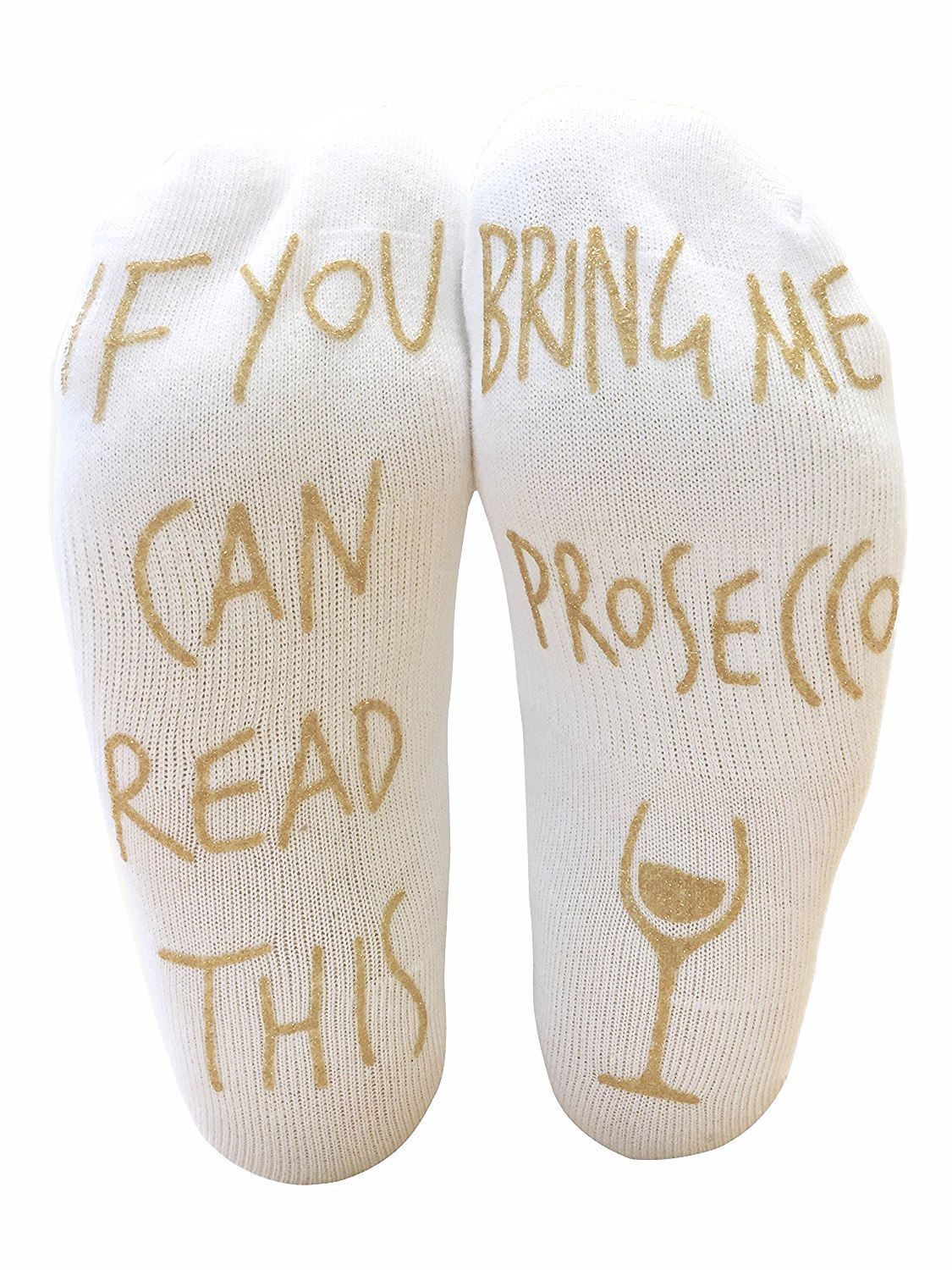 Vinsani Bring Me Prosecco Ankle Socks, Unisex Soft Warm Gift Socks, UK 4-10