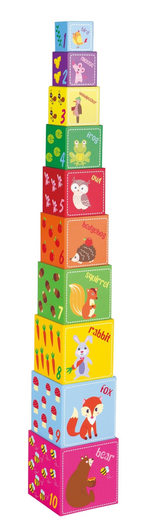 Lelin Forest Stacking Cube 1-10 Educational Counting Toy for Toddlers