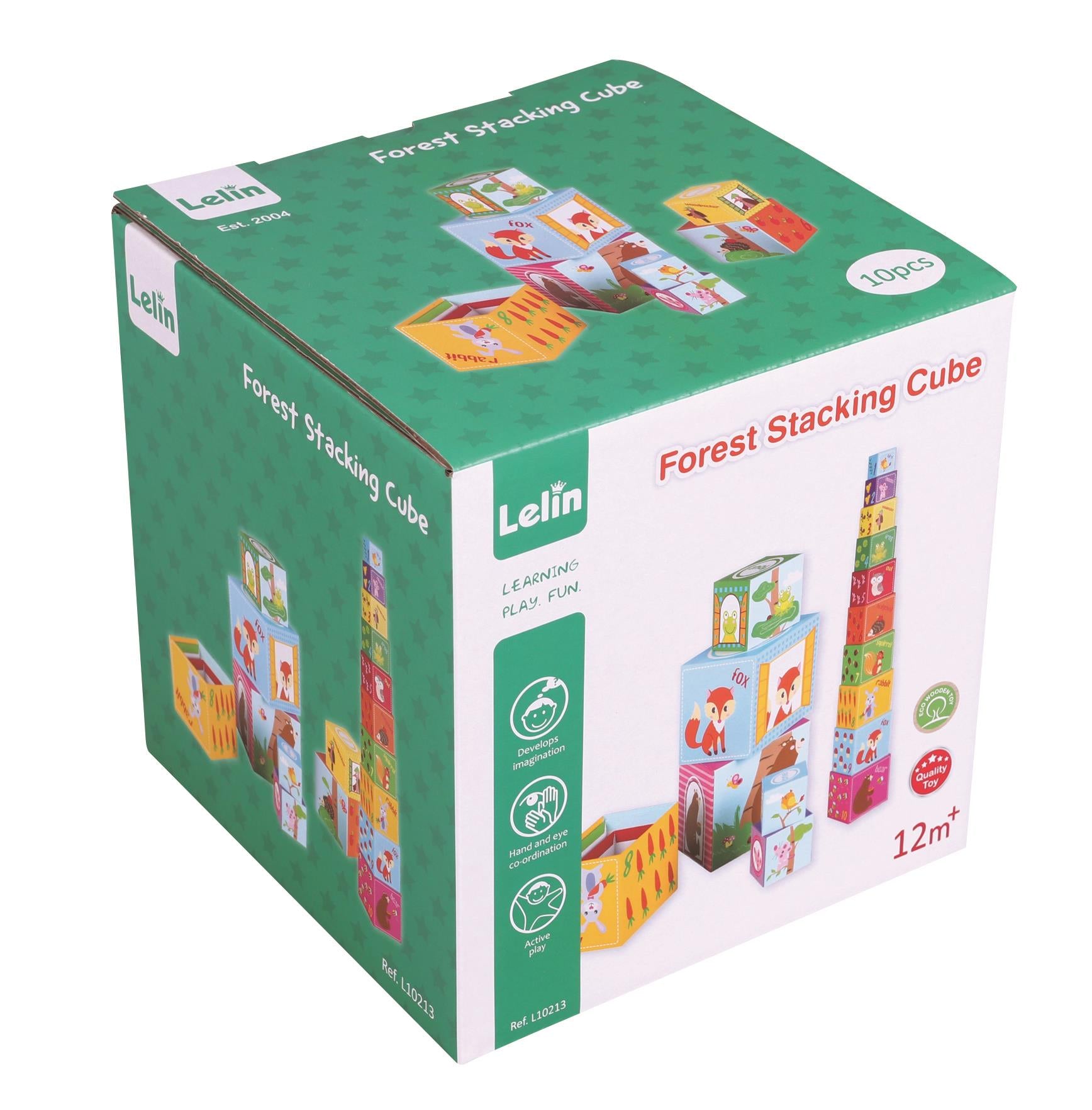 Lelin Forest Stacking Cube 1-10 Educational Counting Toy for Toddlers
