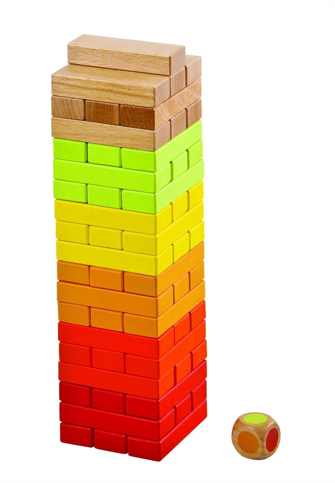 Lelin 56-Piece Solid Wood Tumbling Game with Dice L50072