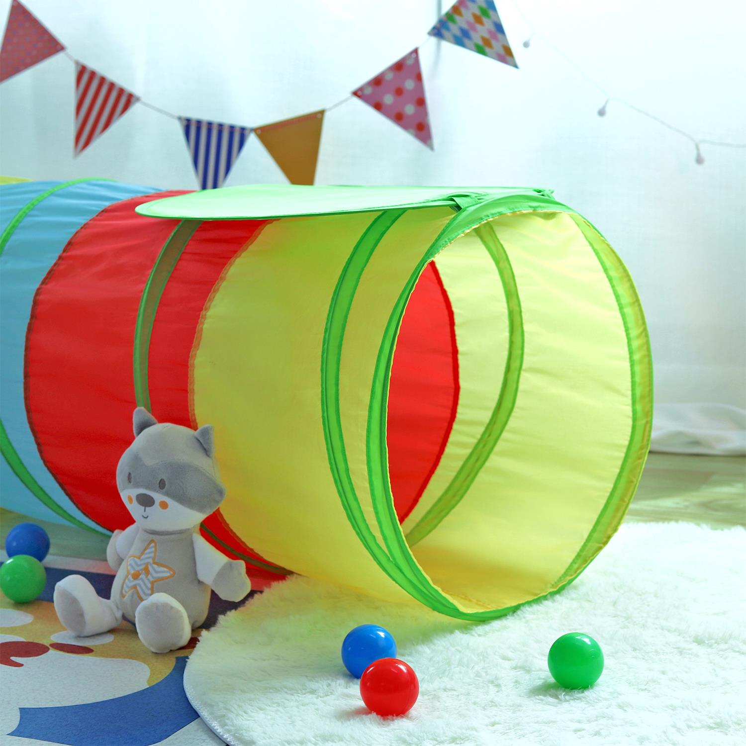SOKA Play Imagine Learn Multicoloured Pop Up Jungle Play Tunnel for Kids, Indoor or Outdoor, Foldable with Carry Bag