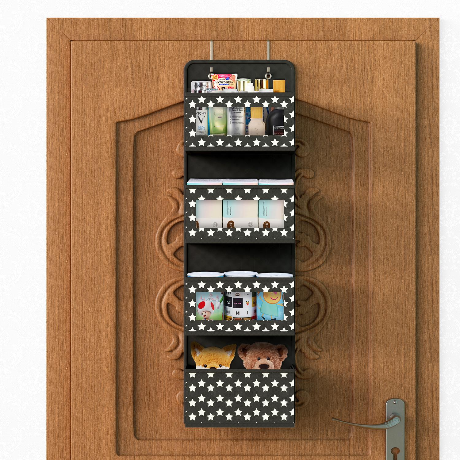 Vinsani 4 Tier Hanging Organiser with Clear Windows, Over Door Storage Organizer