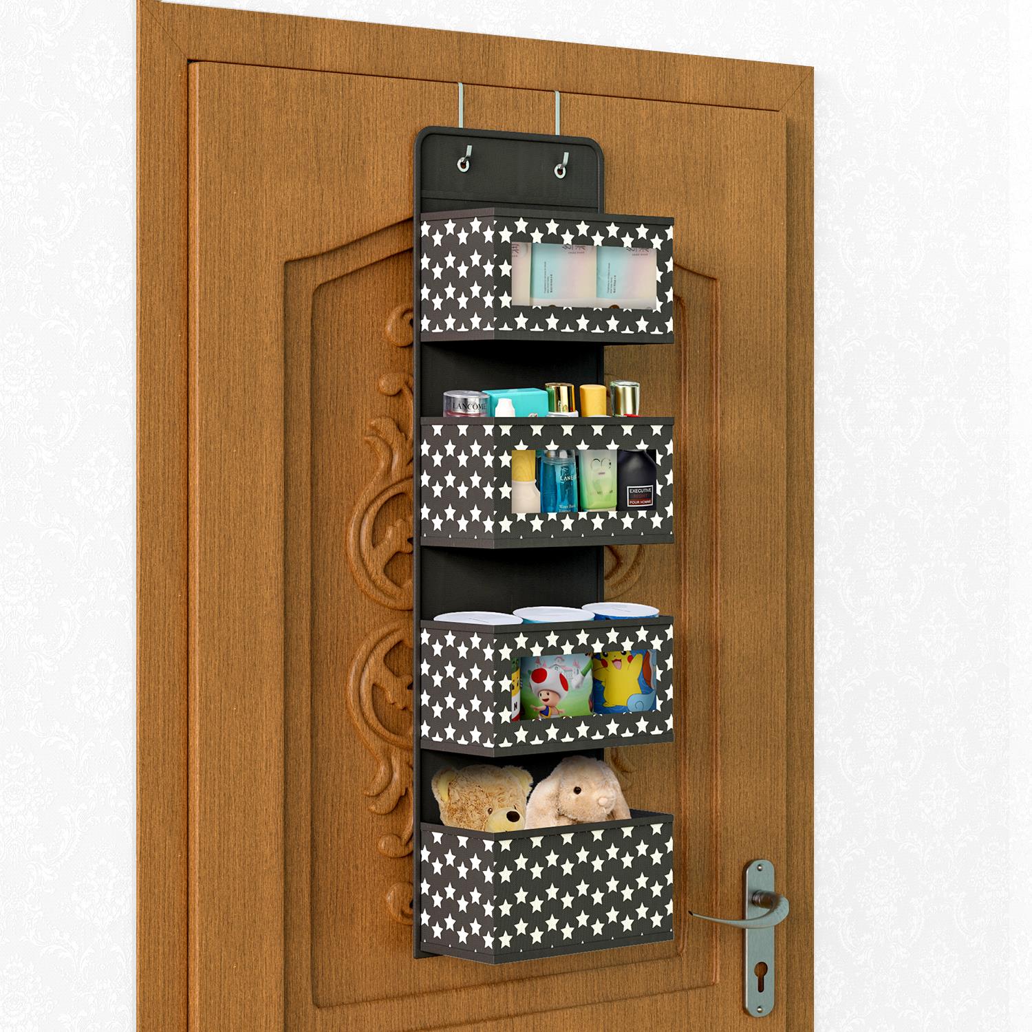 Vinsani 4 Tier Hanging Organiser with Clear Windows, Over Door Storage Organizer