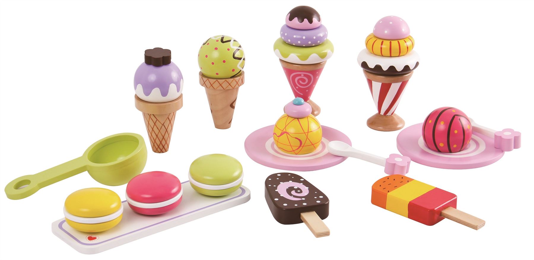 Lelin Ice Cream Pretend Play Toy Set with Plate