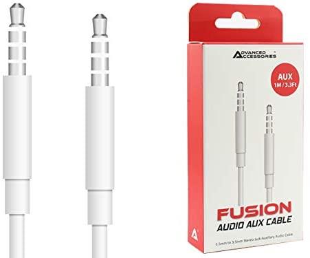 Advanced Accessories Fusion Audio 3.5mm AUX Cable, White