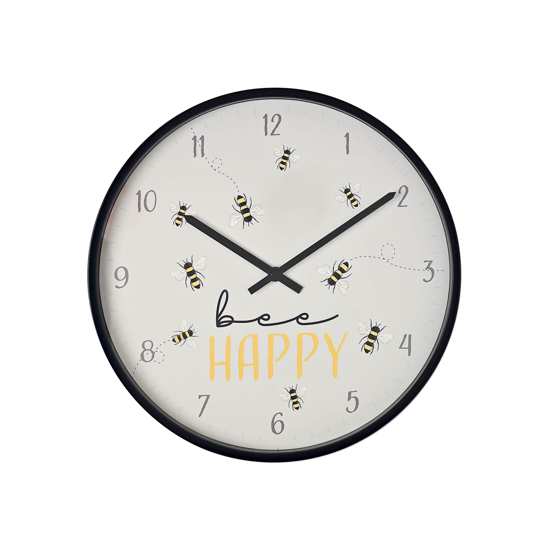 Widdop Hometime Bee Happy Wall Clock 30cm
