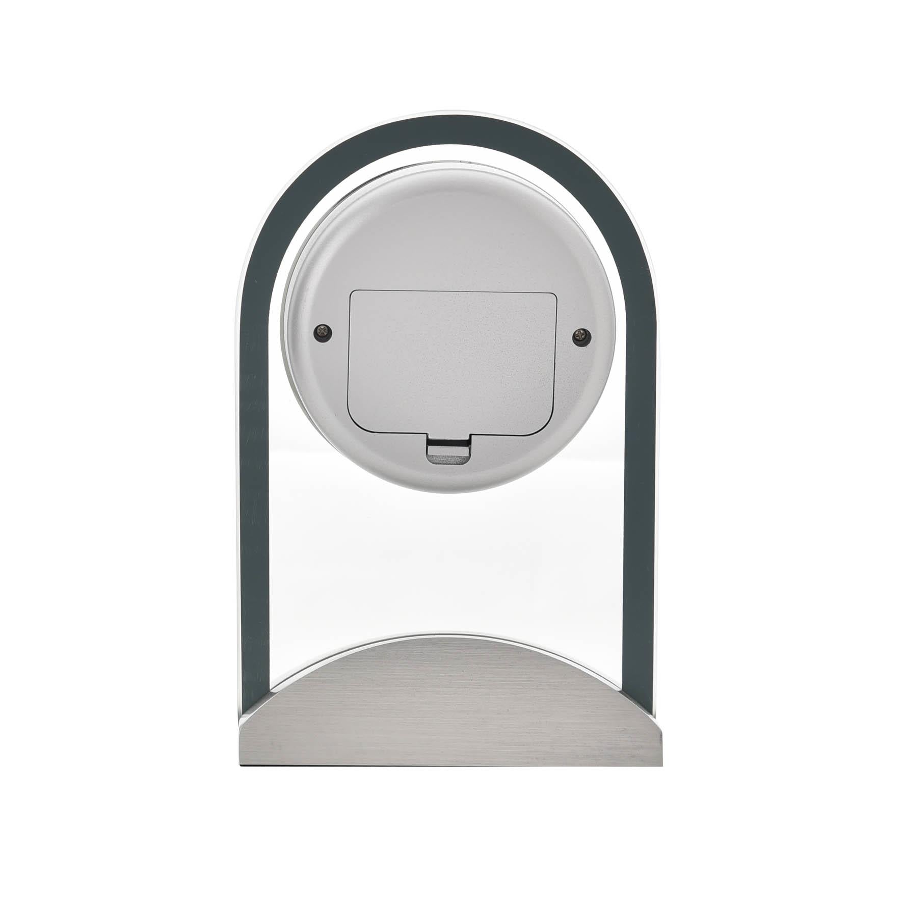 Widdop Glass Panel Mantel Clock with Aluminium Base