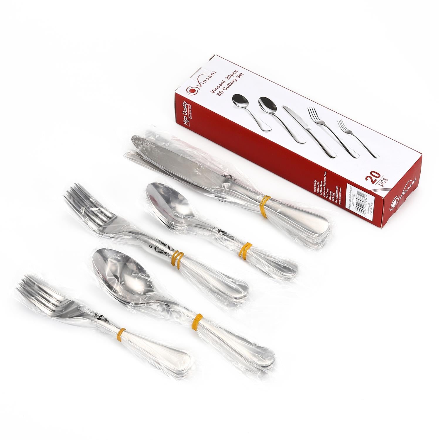 Vinsani 20-Piece Stainless Steel Cutlery Set for 4, Gift Box
