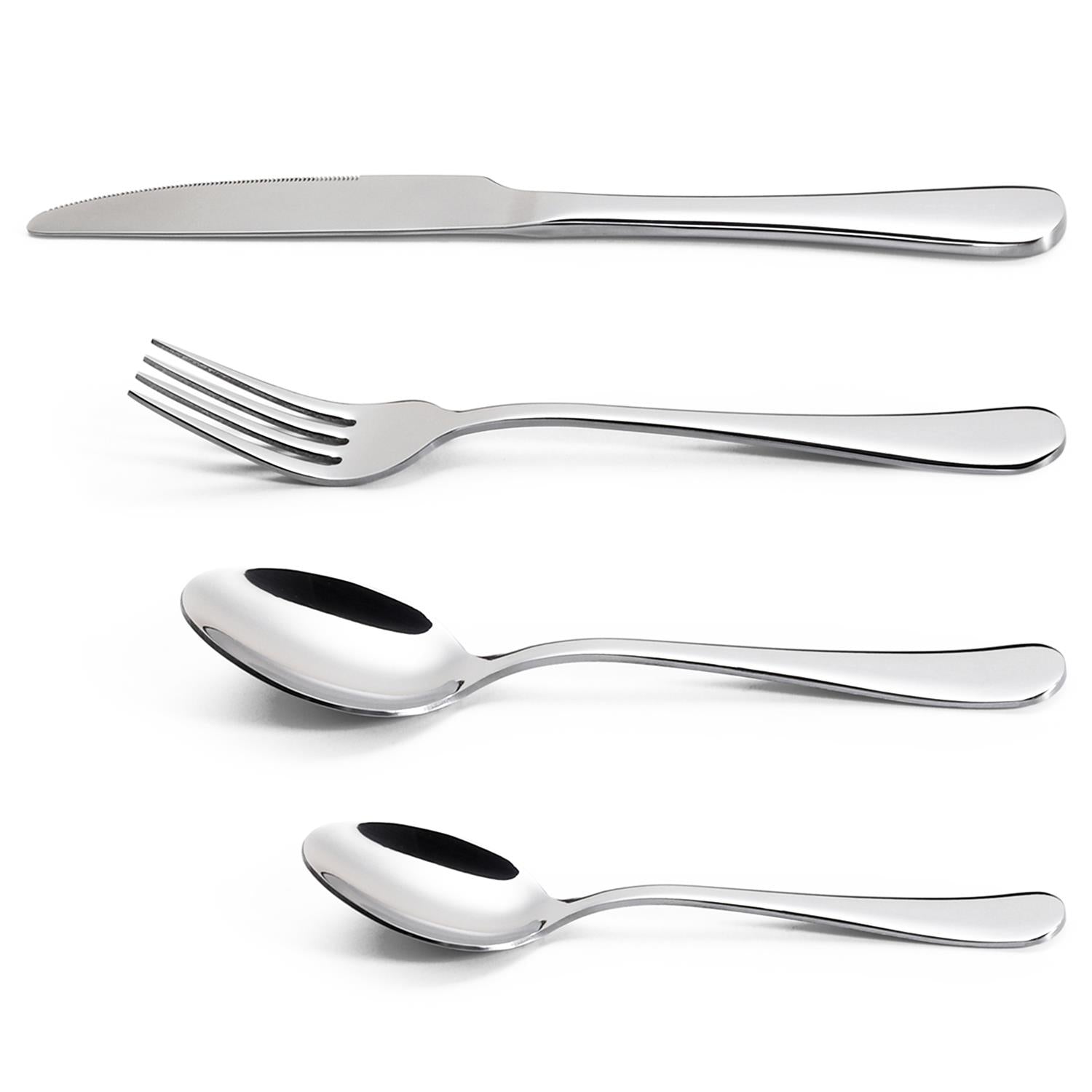 Vinsani 24-Piece Stainless Steel Cutlery Set for 6 with Gift Box, Polished Mirror Finish