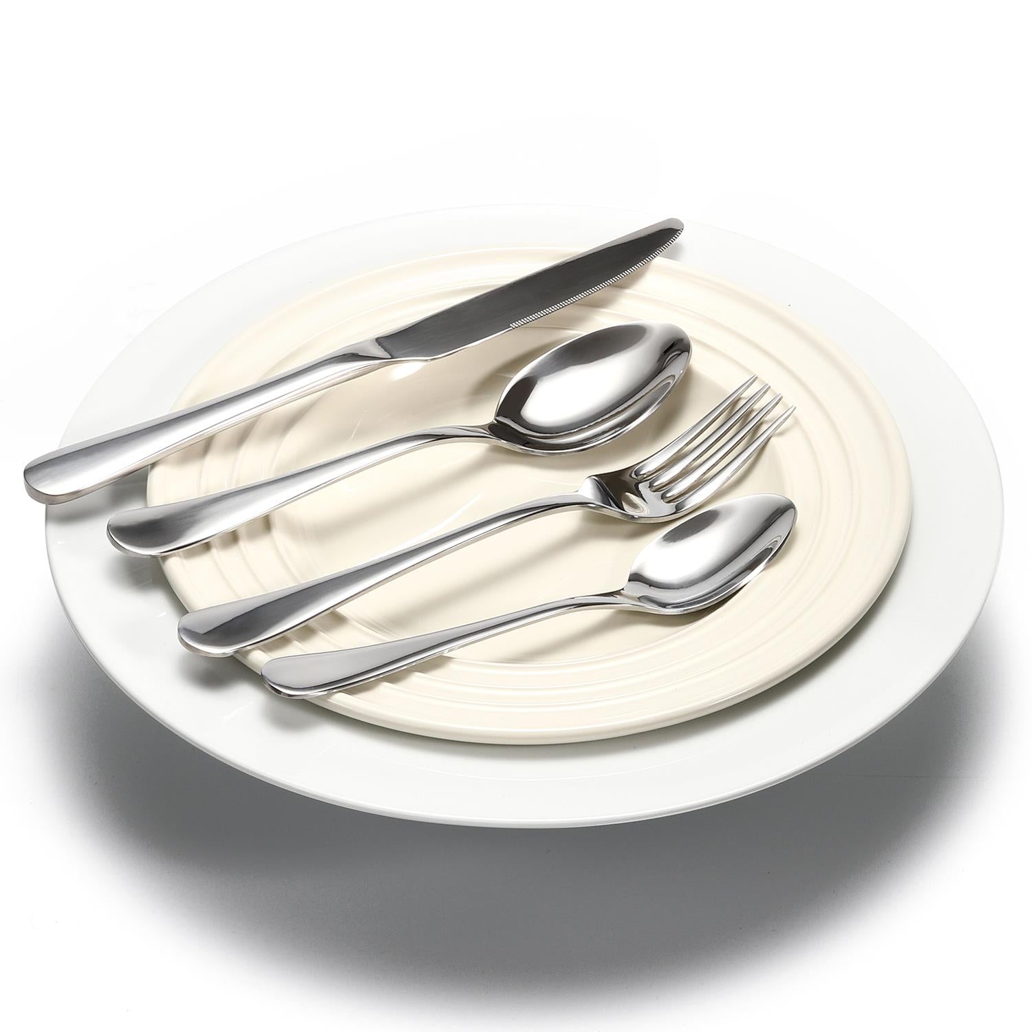 Vinsani 24-Piece Stainless Steel Cutlery Set for 6 with Gift Box, Polished Mirror Finish