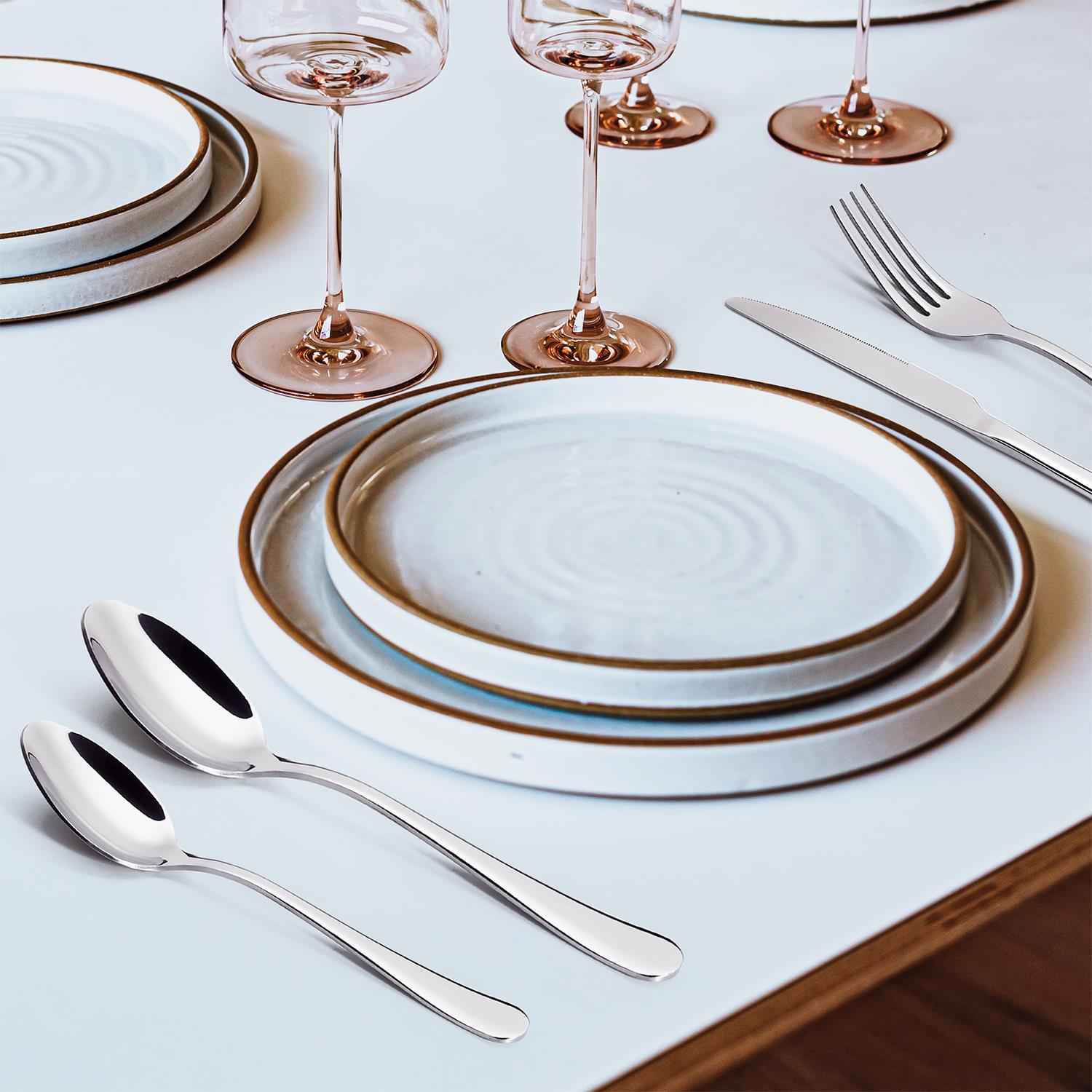 Vinsani 24-Piece Stainless Steel Cutlery Set for 6 with Gift Box, Polished Mirror Finish