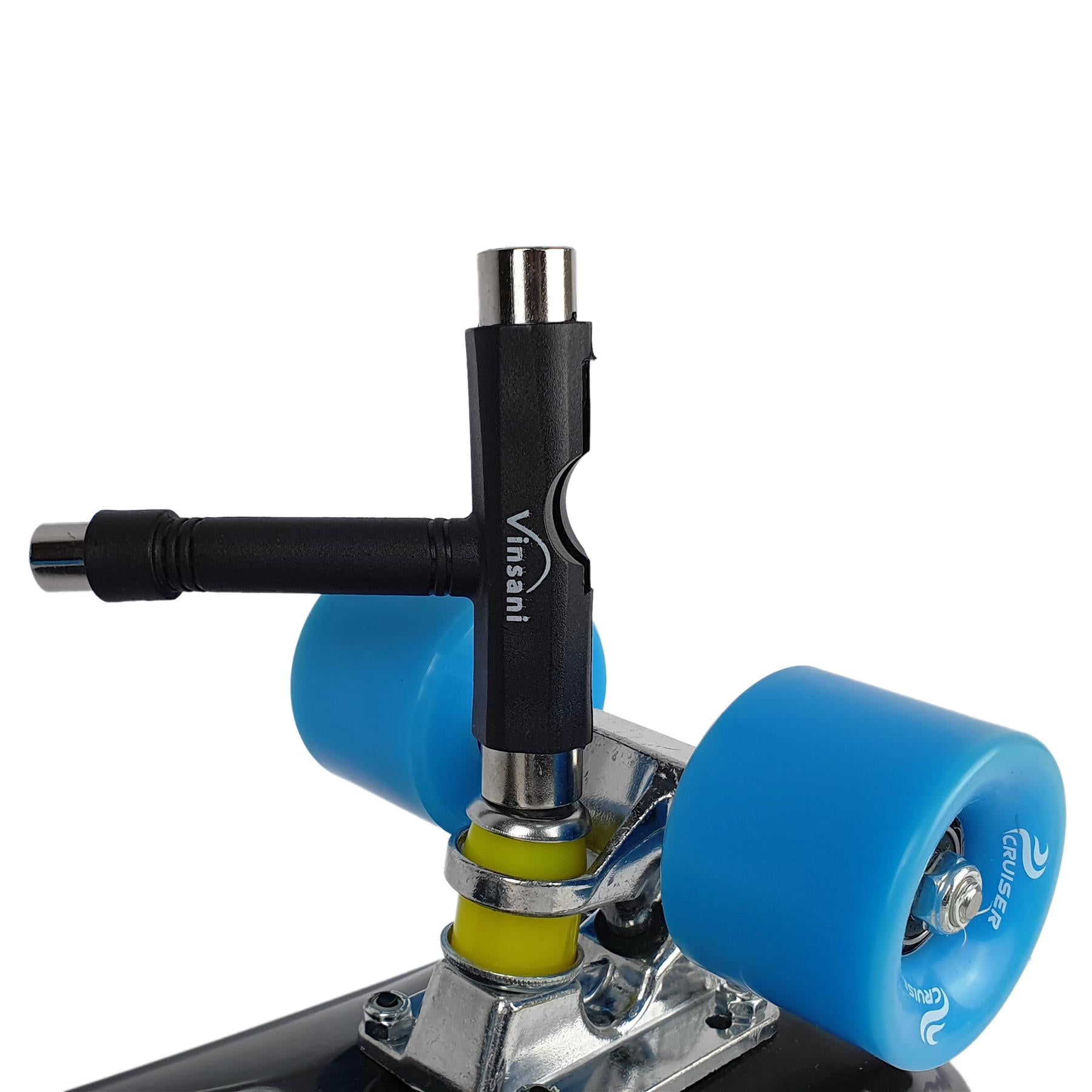Vinsani Skateboard Multi Tool T-Shape Tool with Socket Wrenches, Allen Key and Phillips Screwdriver, for Skateboards and Longboards