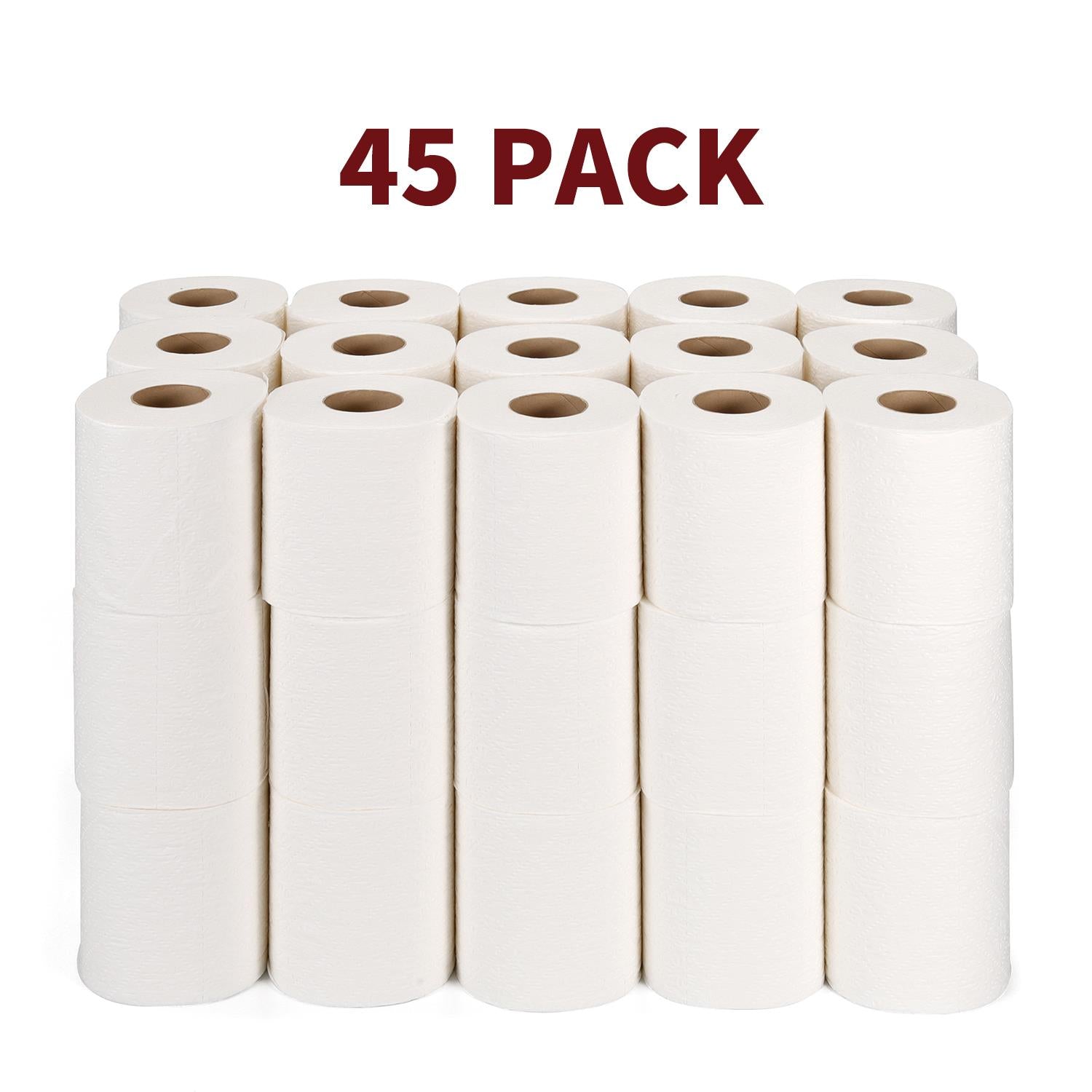 Vinsani Bamboo Toilet Rolls 45 Pack, 3-Ply, 200 Sheets Per Roll, Eco-Friendly
