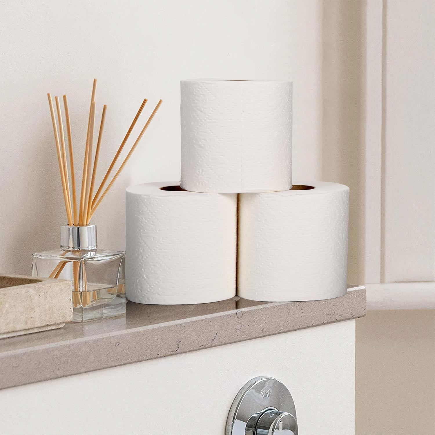 Vinsani Bamboo Toilet Rolls 45 Pack, 3-Ply, 200 Sheets Per Roll, Eco-Friendly
