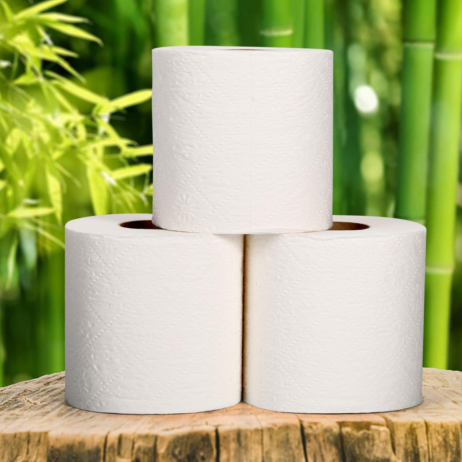 Vinsani Bamboo Toilet Rolls 45 Pack, 3-Ply, 200 Sheets Per Roll, Eco-Friendly