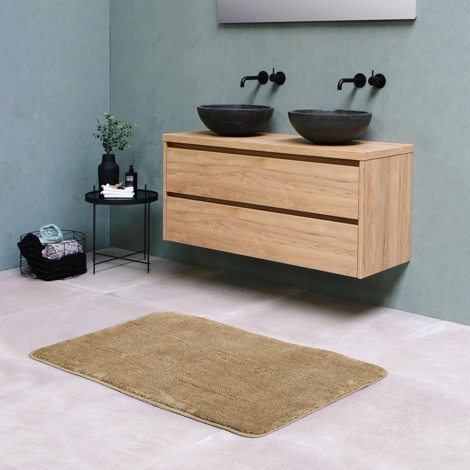 Vinsani Ultra Soft Microfiber Bath Mat 60 x 90 cm Beige 1010167