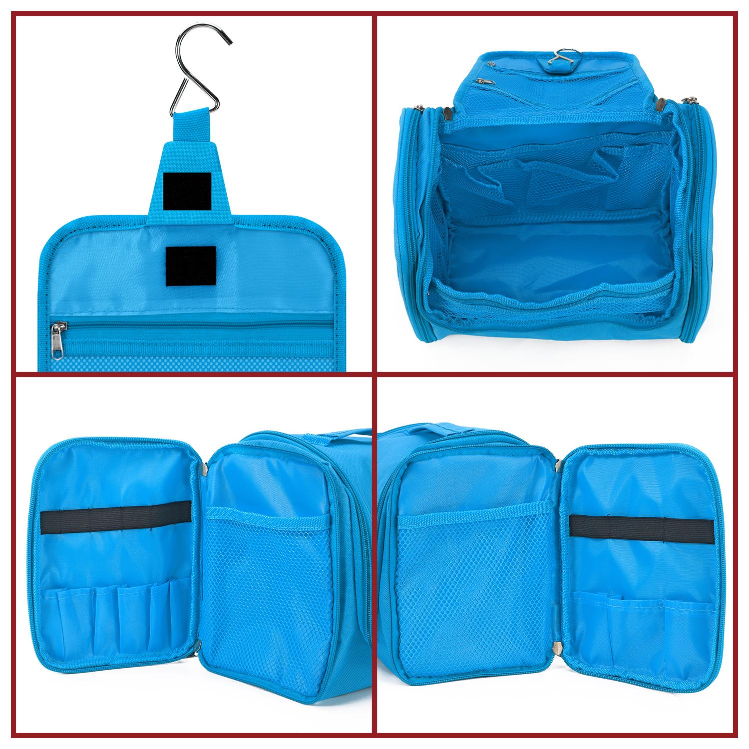 Vinsani Toiletry Bag with Handle, Hook and Multiple Compartments