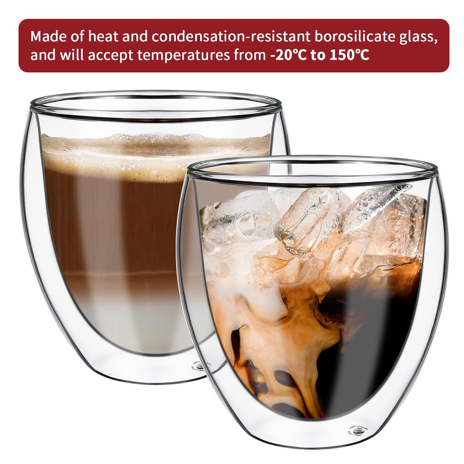 Vinsani Double Wall Borosilicate Glasses, Set of 2