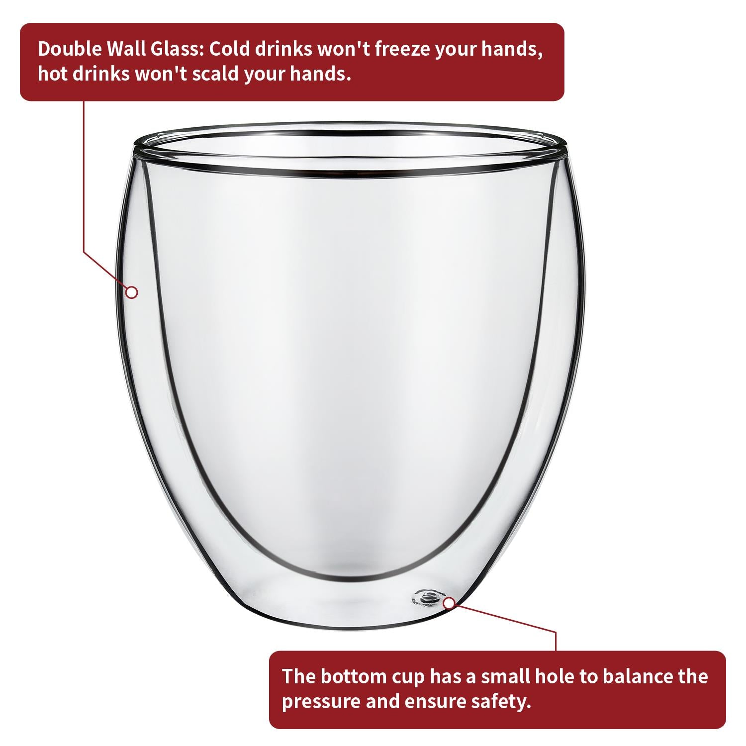 Vinsani Double Wall Borosilicate Glasses, Set of 2