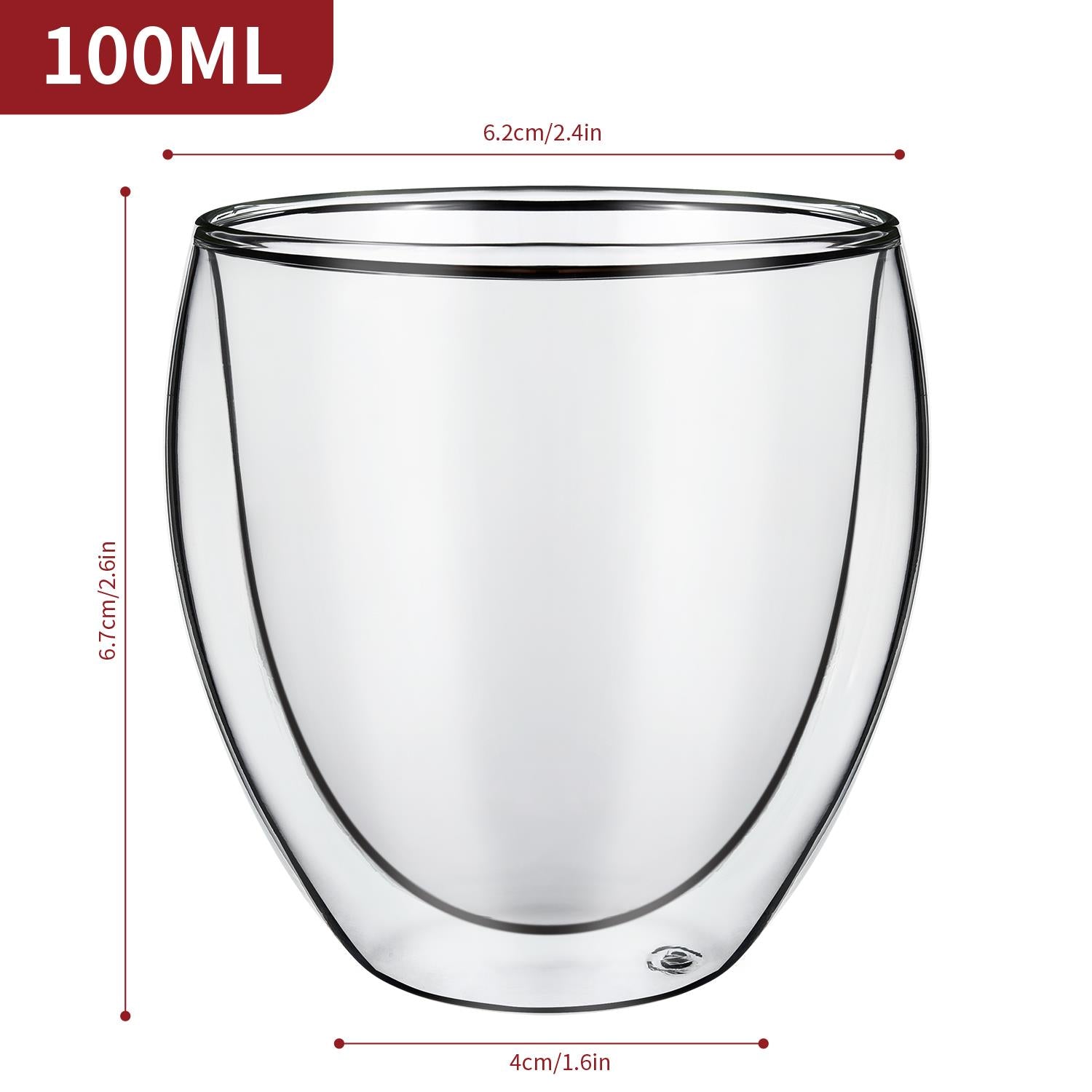 Vinsani Double Wall Borosilicate Glasses, Set of 2
