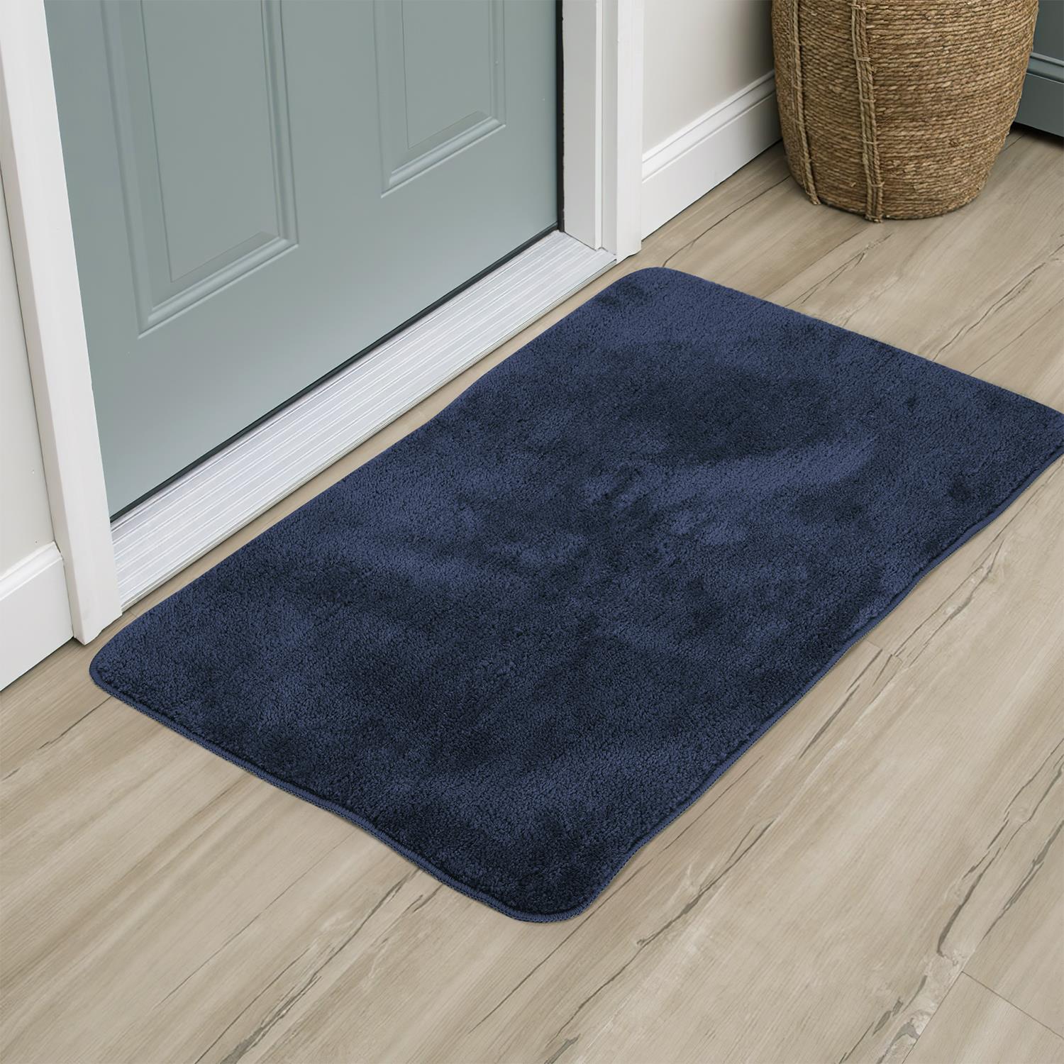 Vinsani Ultra Soft Microfiber Navy Bath Mat 60 x 90 cm