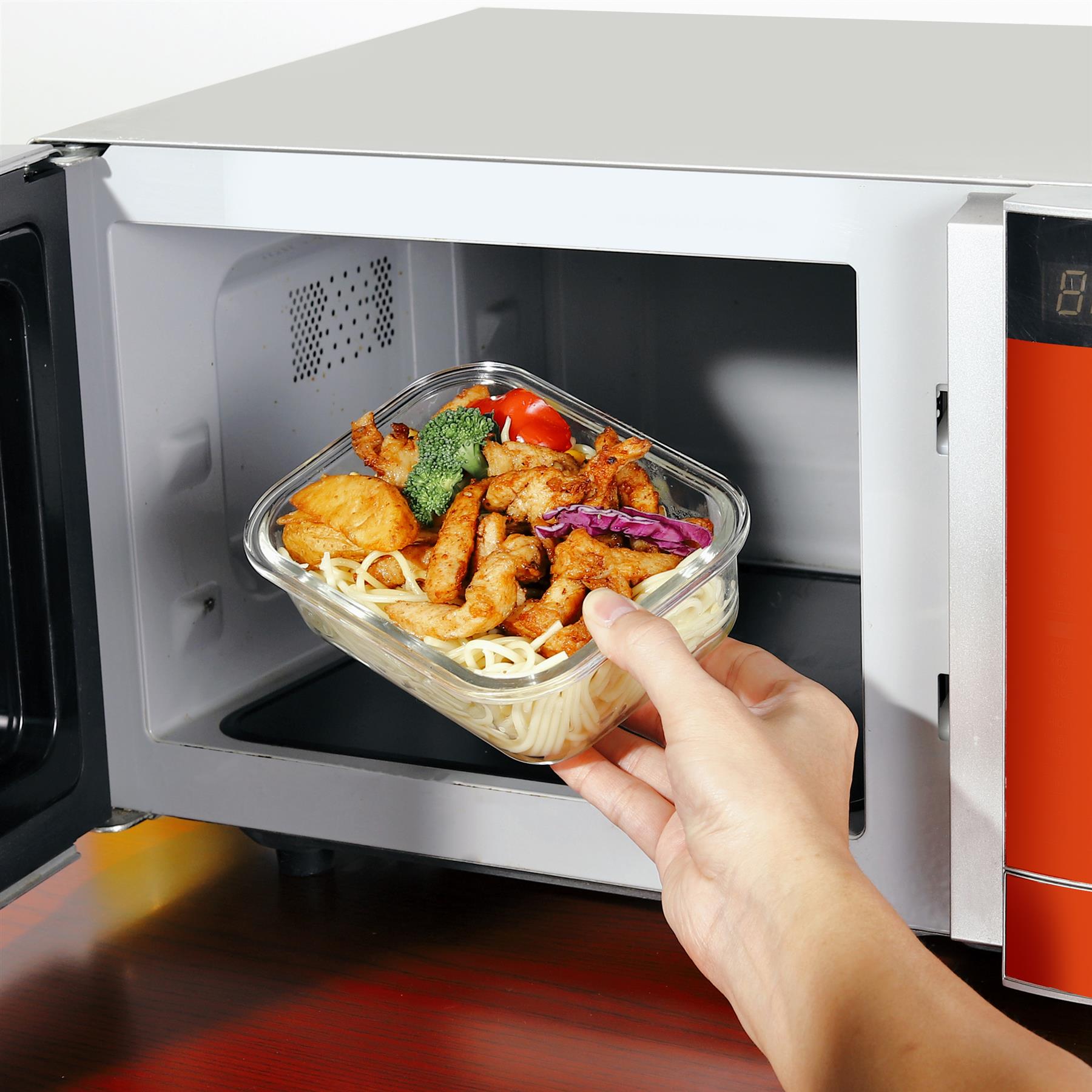 Vinsani 10-Pack Rectangle Glass Food Storage Containers with Lids