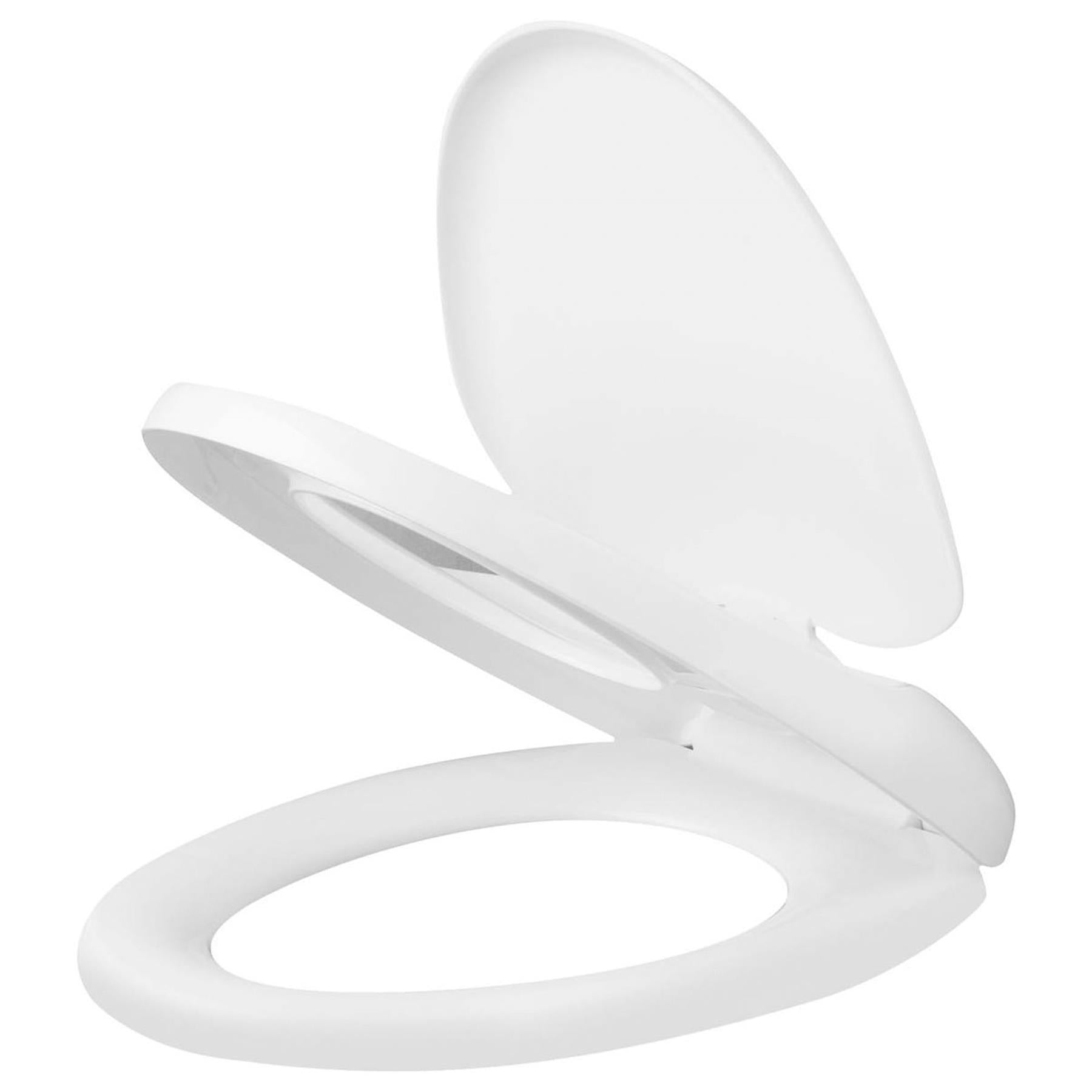 Vinsani 2 in 1 Child & Adult Toilet Seat with Soft Close Lid, Quick Release Hinges, Plastic, Top Fix, White