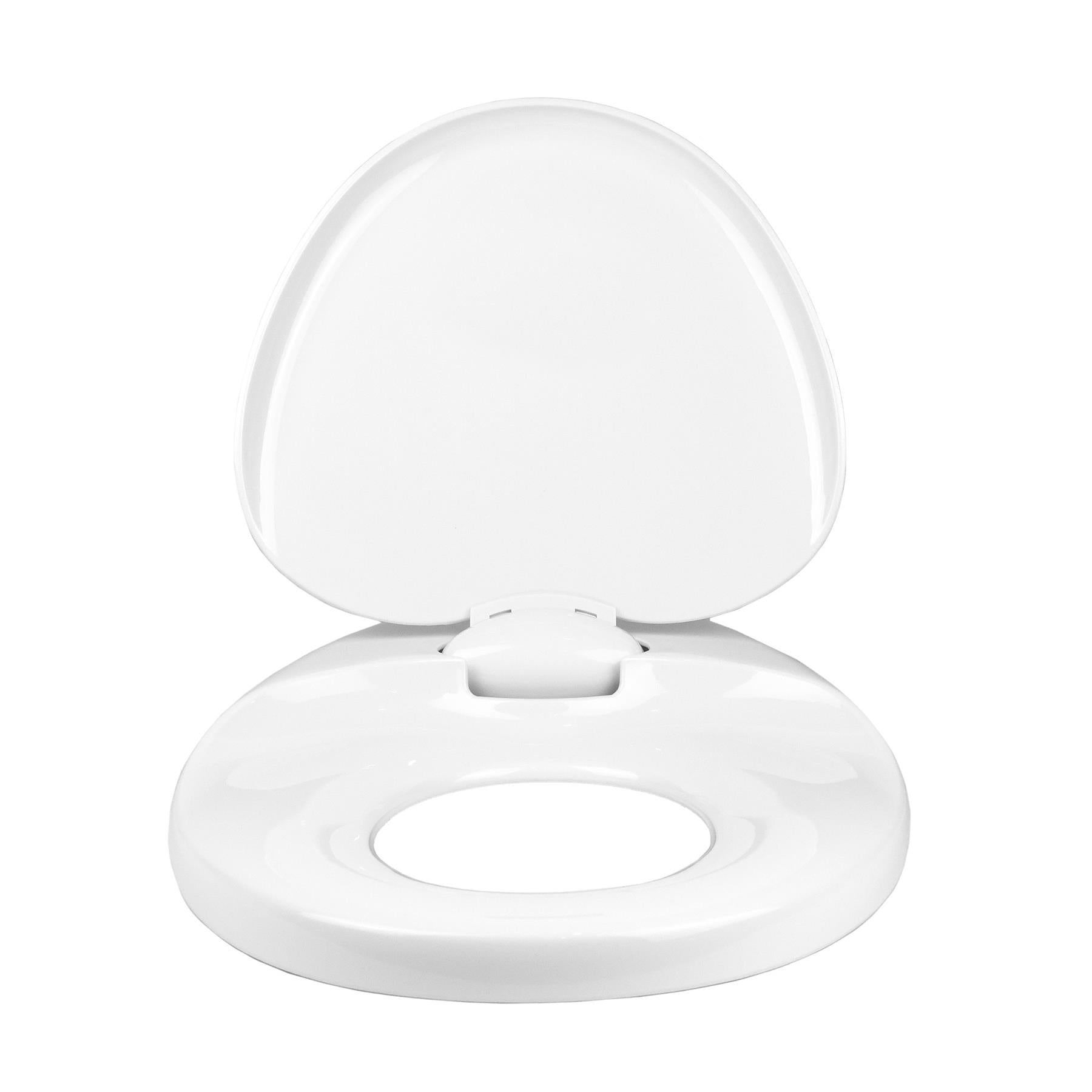 Vinsani 2 in 1 Child & Adult Toilet Seat with Soft Close Lid, Quick Release Hinges, Plastic, Top Fix, White