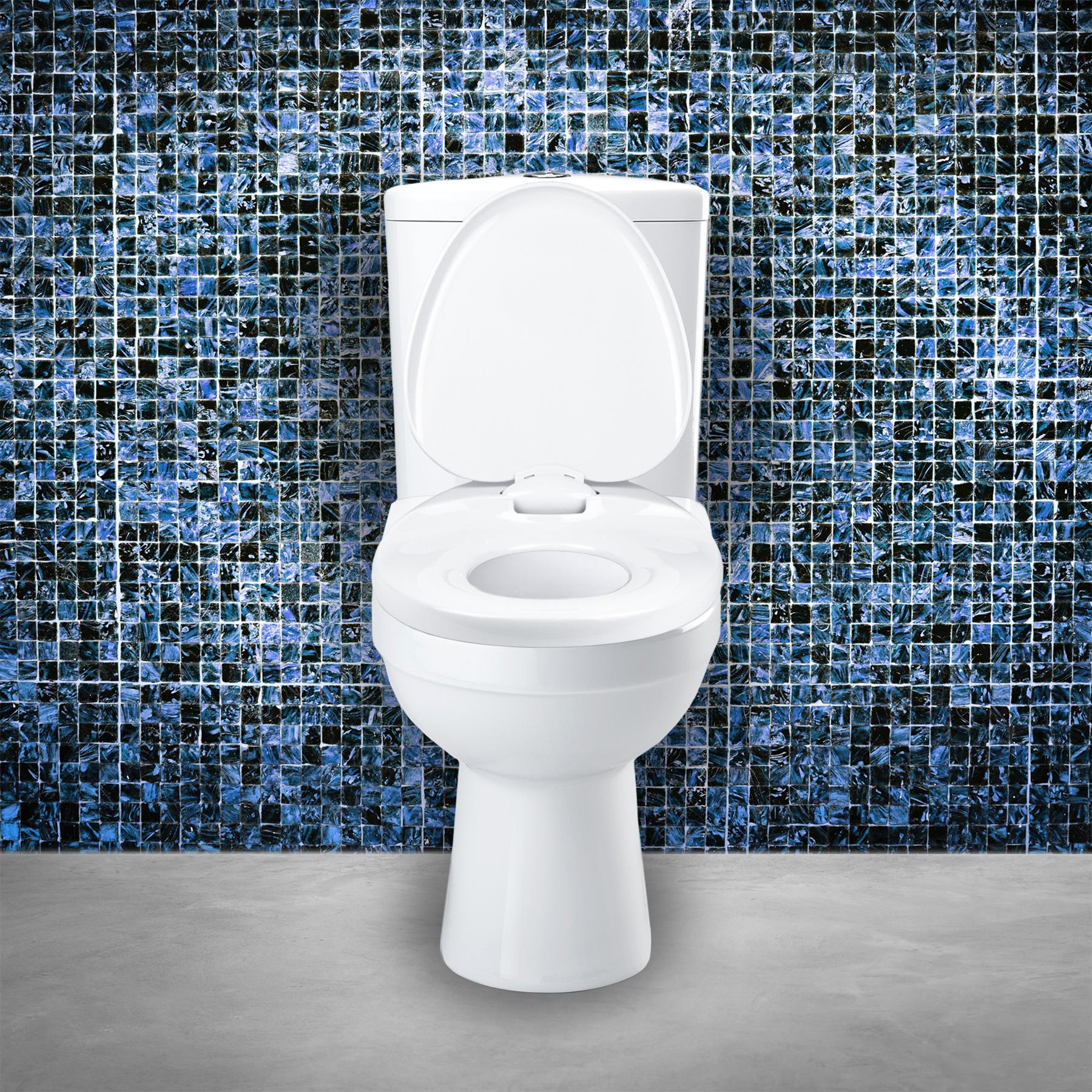 Vinsani 2 in 1 Child & Adult Toilet Seat with Soft Close Lid, Quick Release Hinges, Plastic, Top Fix, White