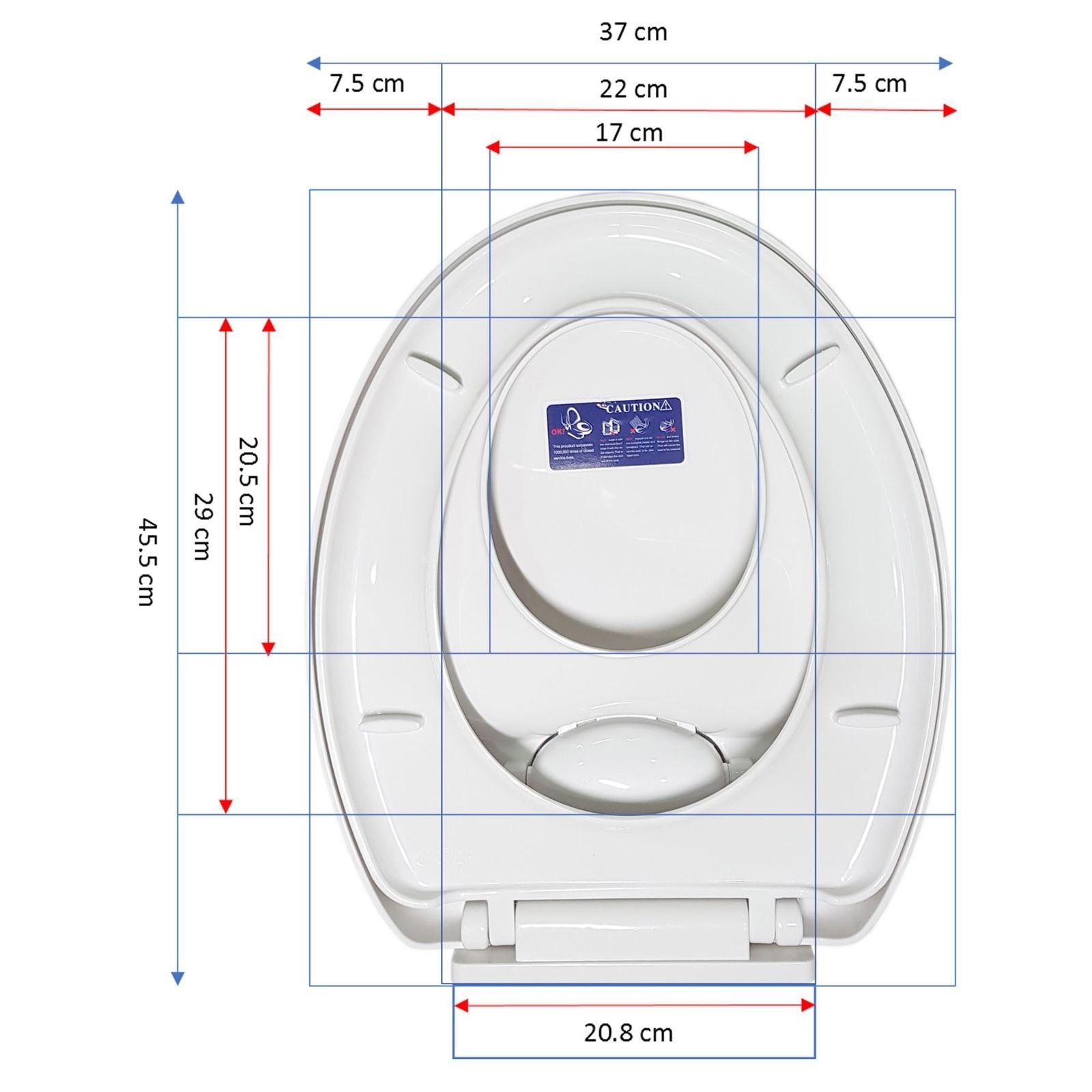 Vinsani 2 in 1 Child & Adult Toilet Seat with Soft Close Lid, Quick Release Hinges, Plastic, Top Fix, White