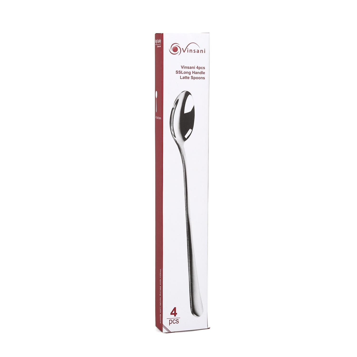 Vinsani 8-Piece Long Handle Stainless Steel Latte Spoon Set