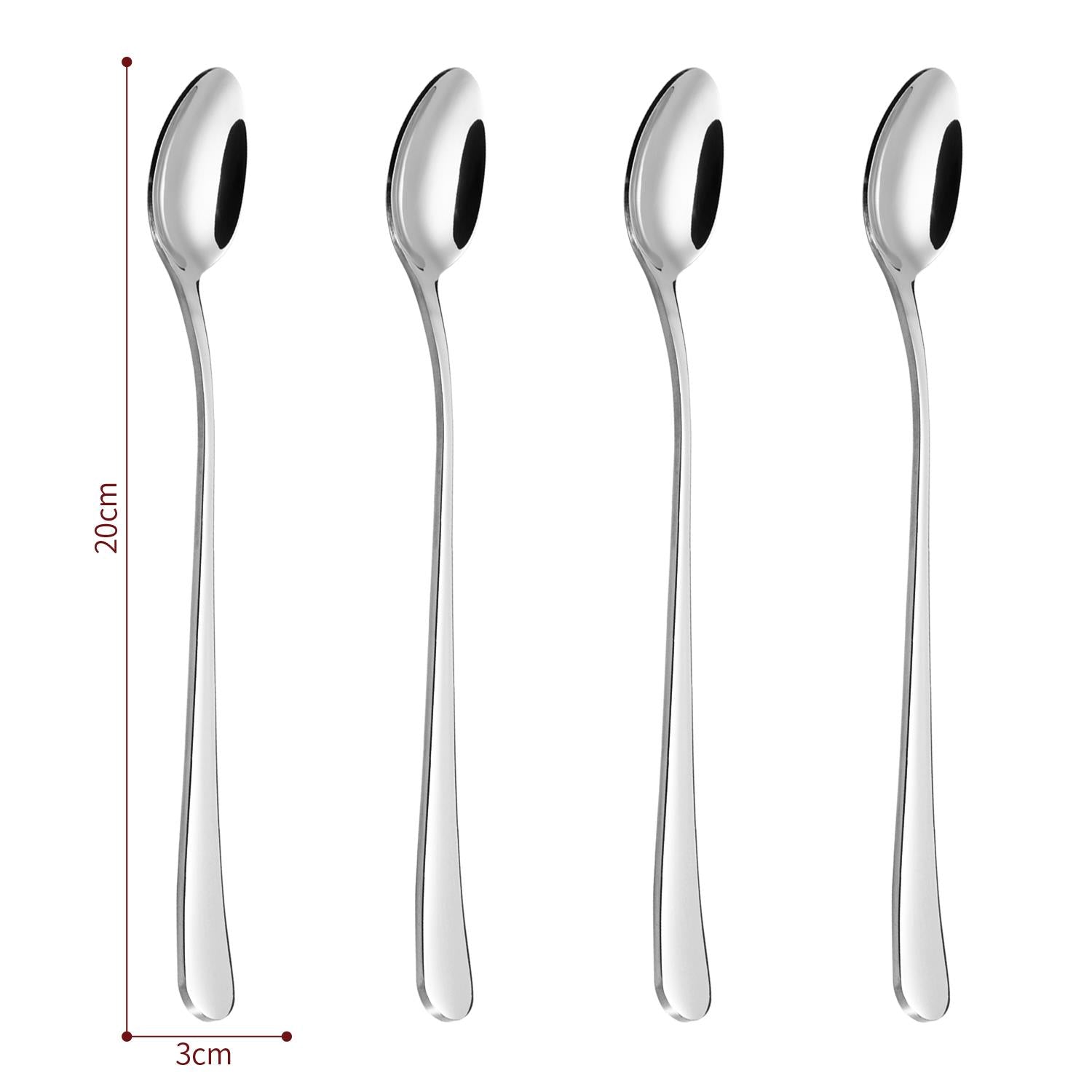 Vinsani 8-Piece Long Handle Stainless Steel Latte Spoon Set