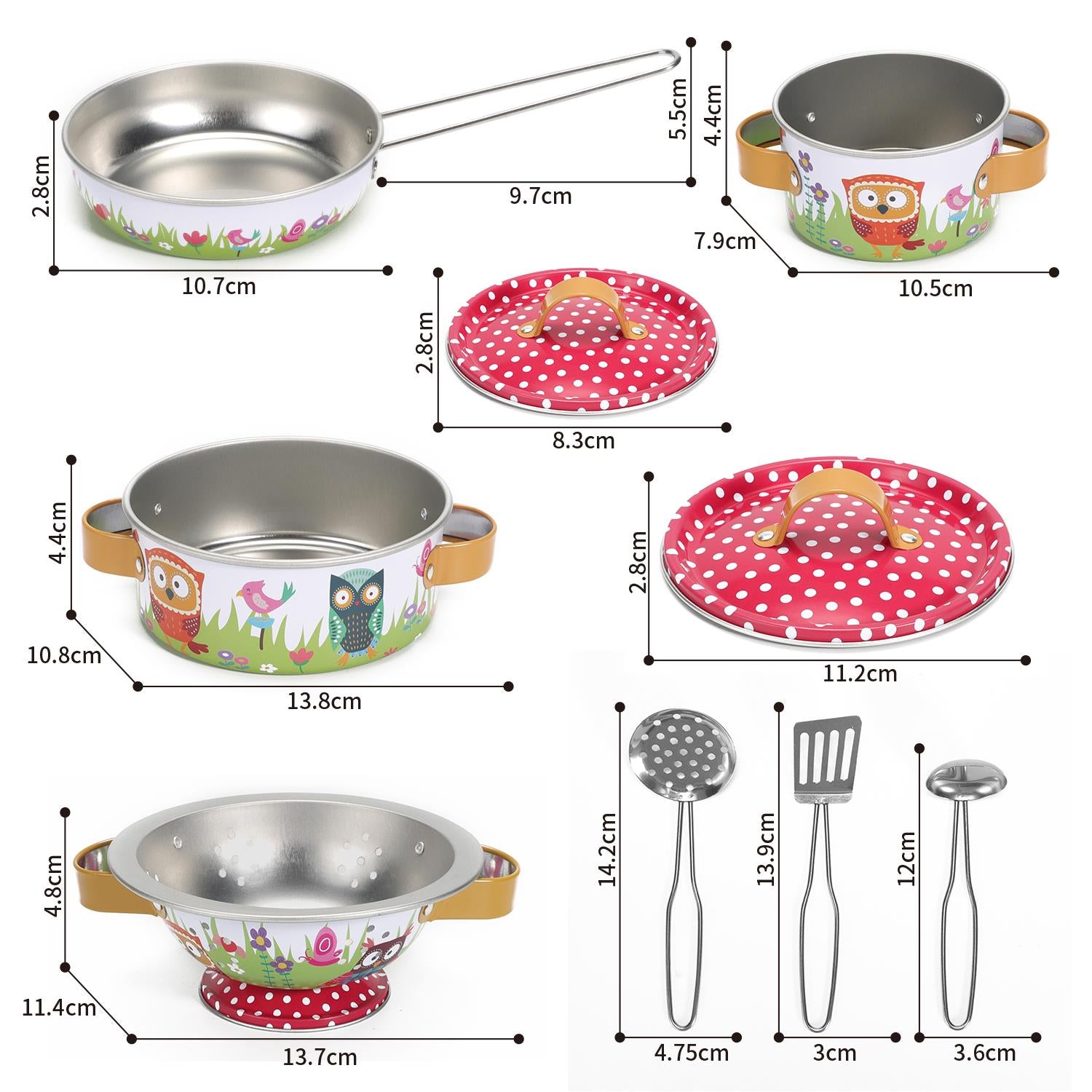 SOKA 10 Piece Kids Kitchenware Set with Animals Illustrations and Carry Case