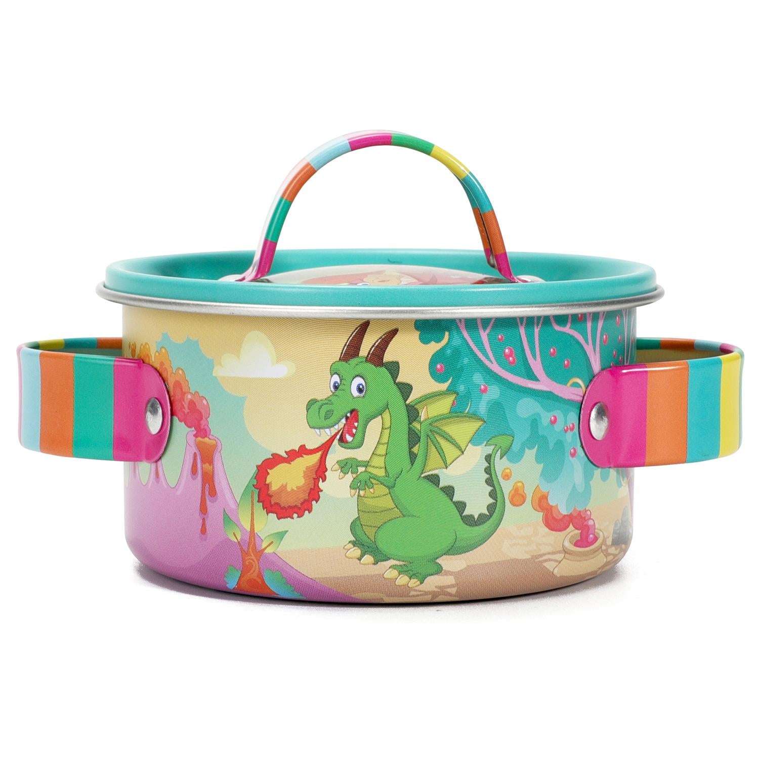 SOKA 10-Piece Dinosaur Kids Kitchenware Play Set with Carry Case