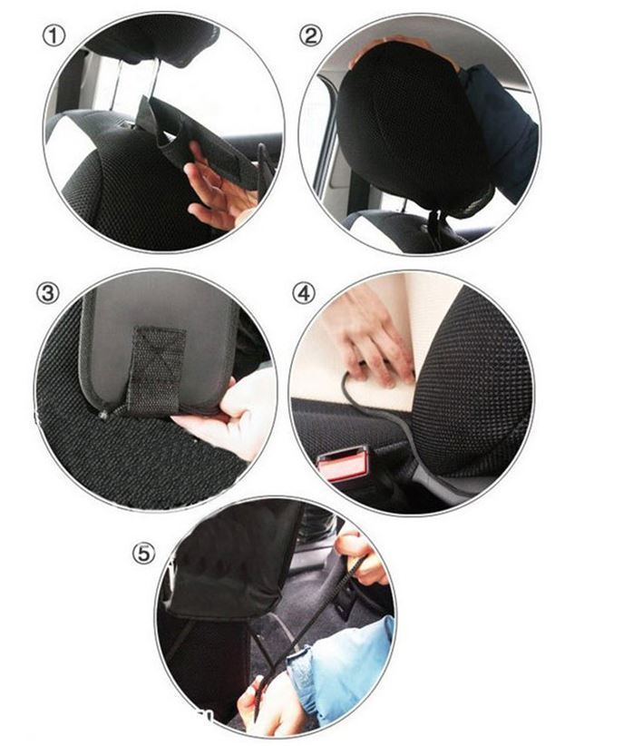 Vinsani Car Multi Side Pocket Seat Storage Organiser with 2 Mesh Pockets and Zip Pouch - Black