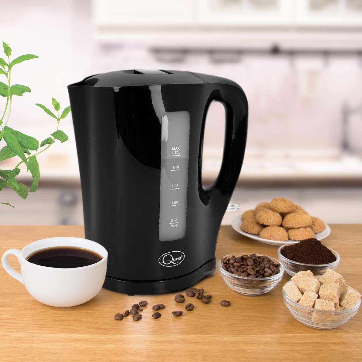 Daewoo 1.7L Black Cordless Jug Kettle with Cord Storage