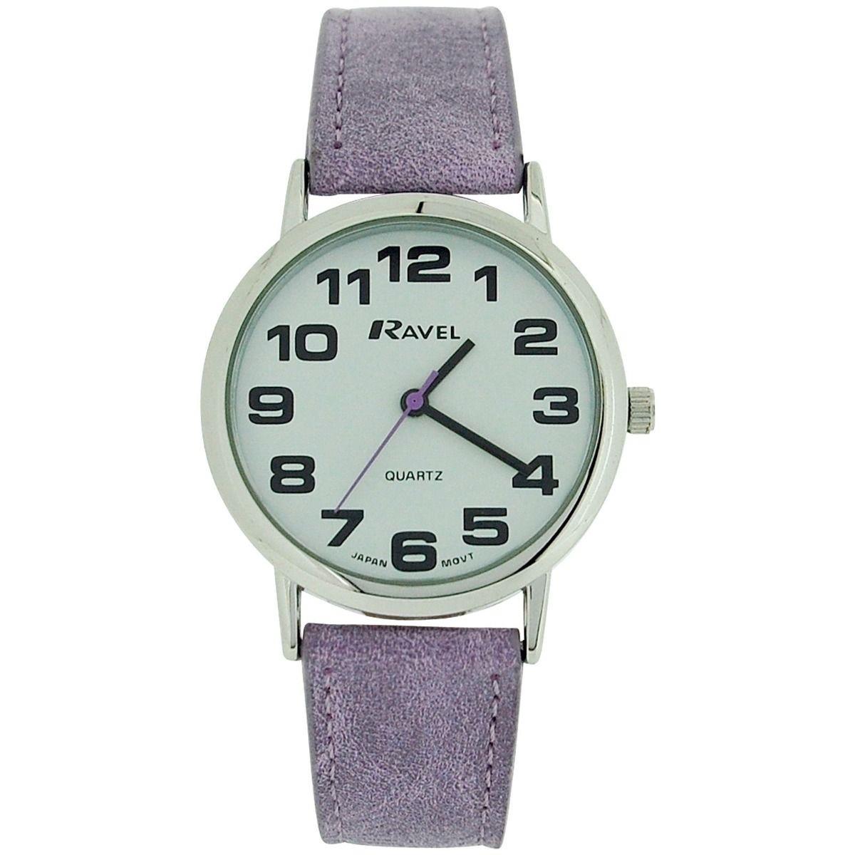 Ravel Unisex Classic Big Dial Purple Strap Watch