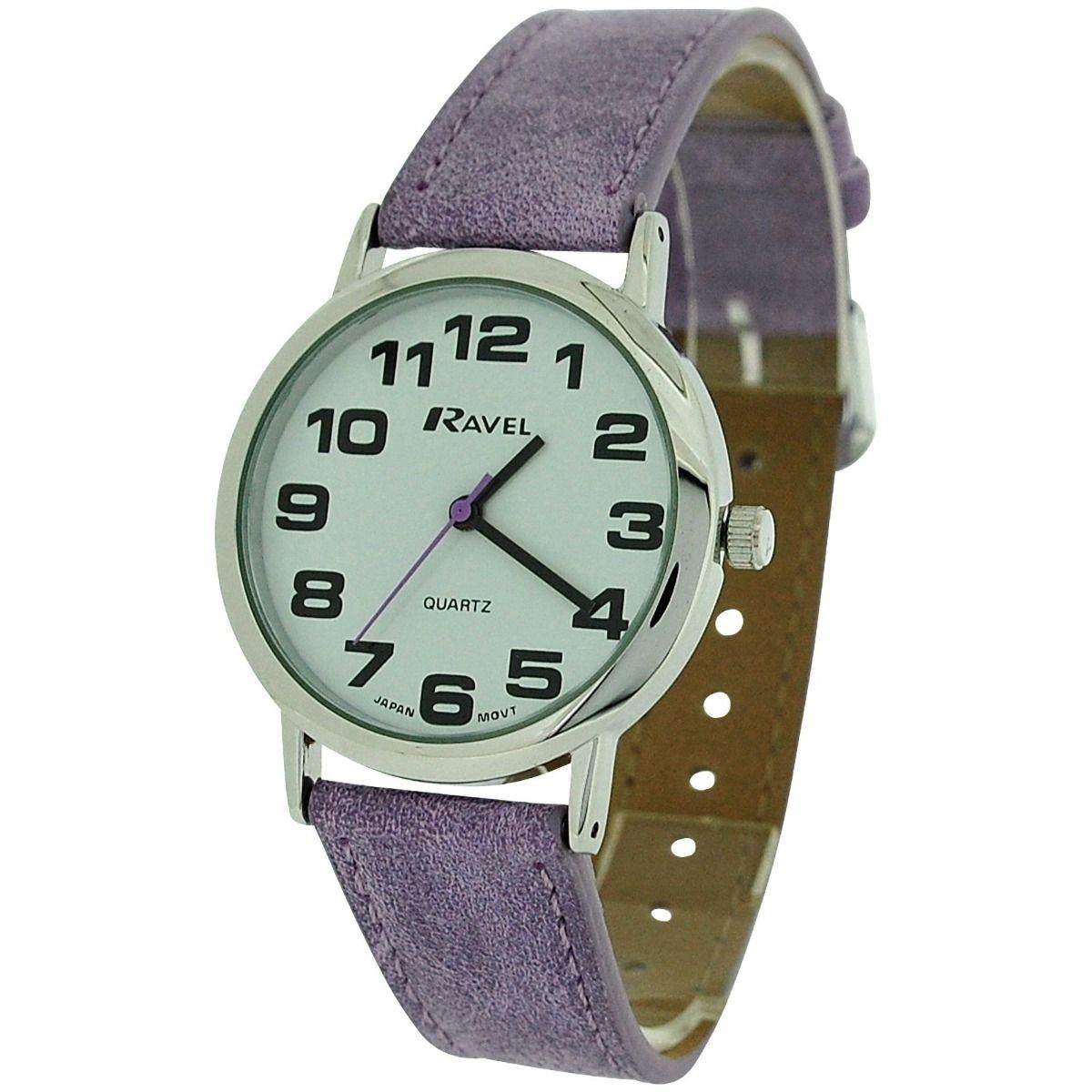 Ravel Unisex Classic Big Dial Purple Strap Watch