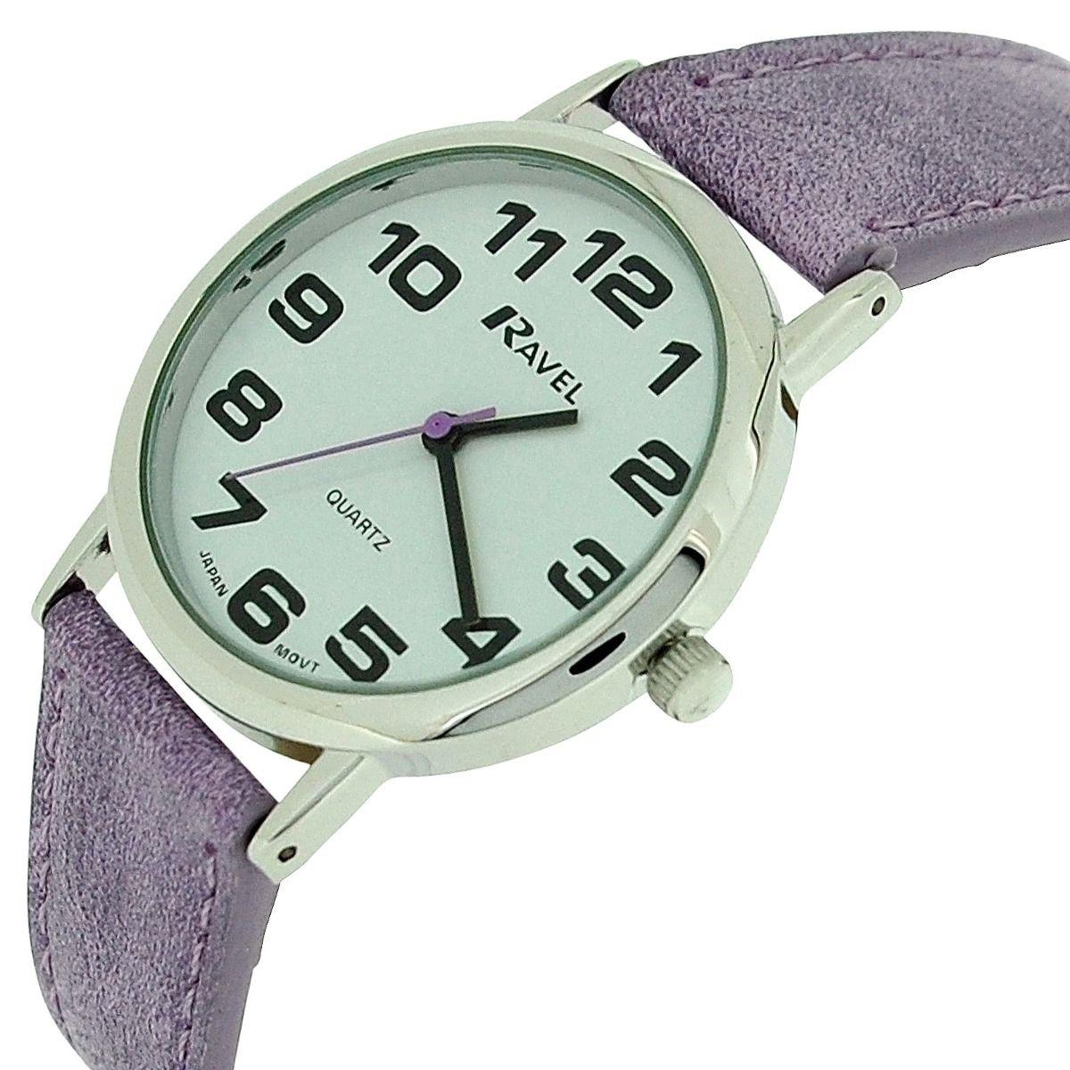 Ravel Unisex Classic Big Dial Purple Strap Watch